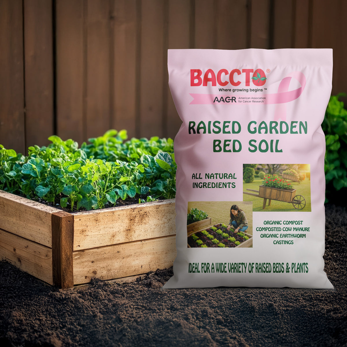 Michigan Peat Company BACCTO Raised Bed Soil for All Plants, 1.5 Cu Ft, 6 Pack