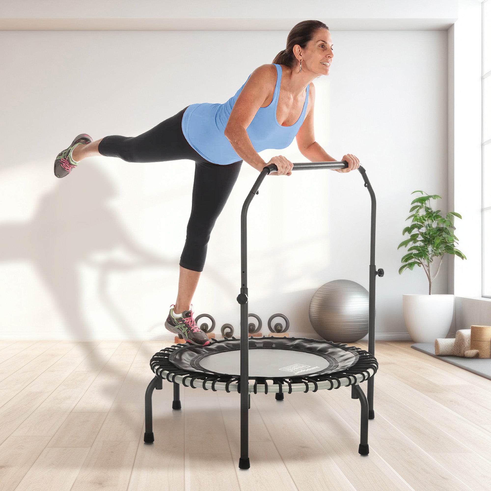 JumpSport 350i 39" Fitness Trampoline and Handle Bar with 30 Bungees (For Parts) - VMInnovations