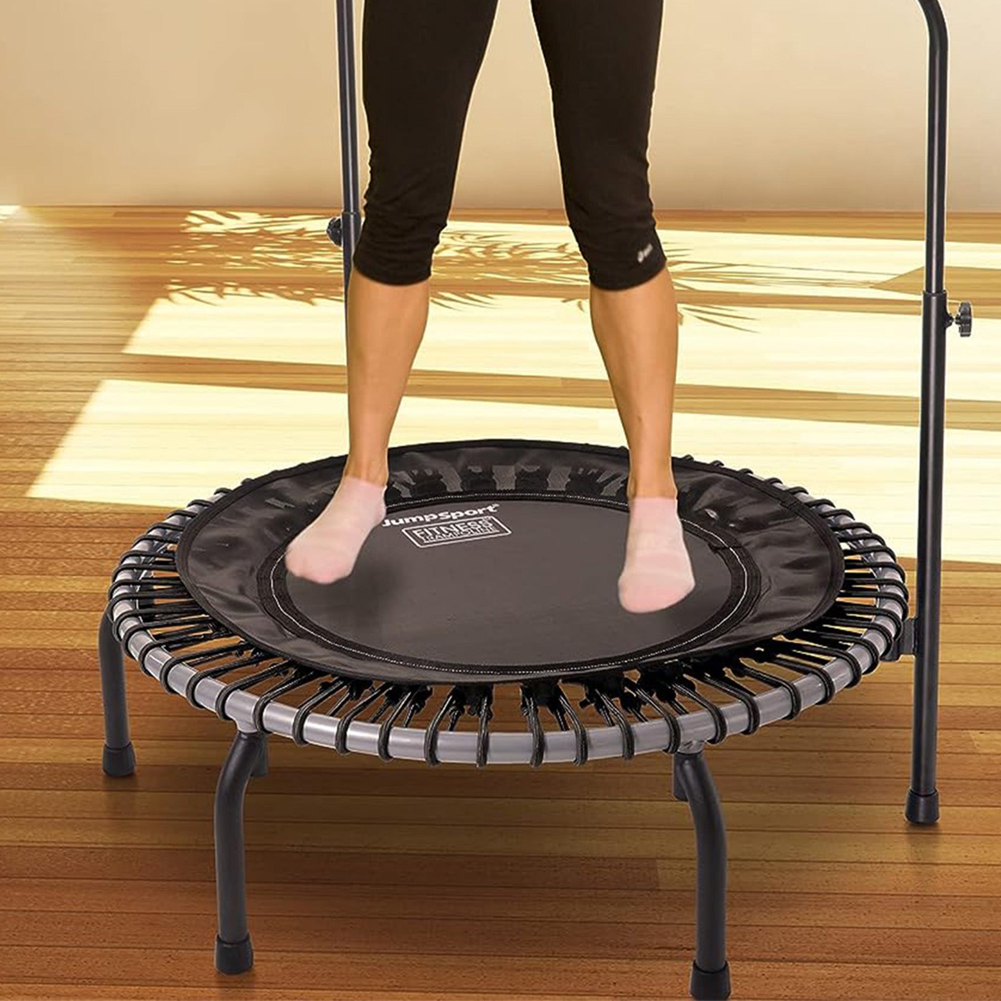 JumpSport 39" Fitness Trampoline and Handle Bar with 30 Adjustable Bungees(Used) - VMInnovations