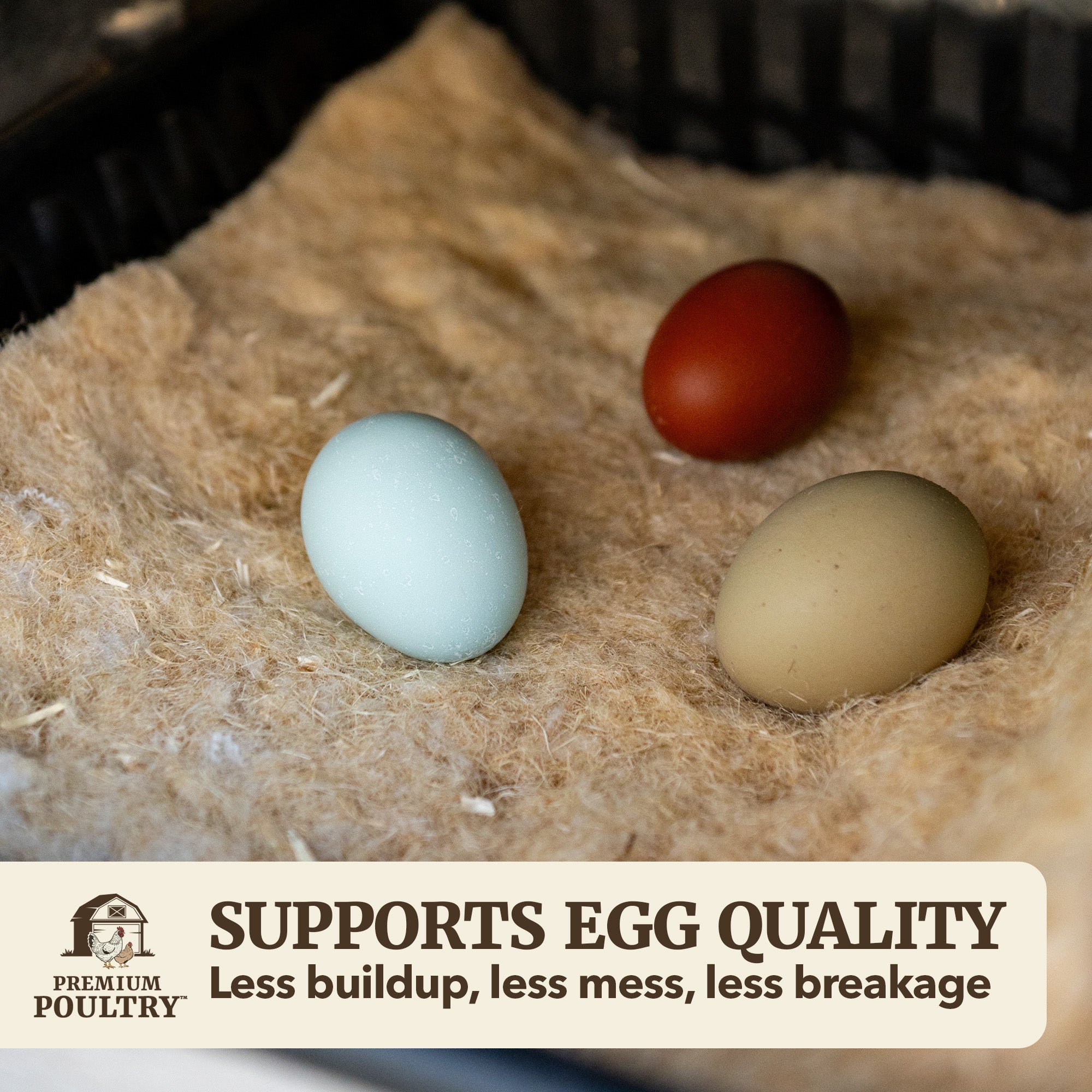 Premium Poultry Hemp Nesting Pads, Coop Bedding for Laying Hens, 12x12, 20 Pack