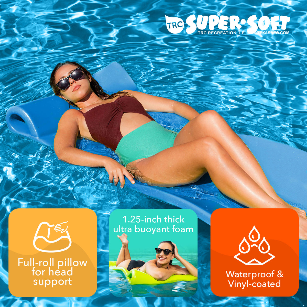 TRC Recreation Splash 70" Foam Raft Lounger Swimming Pool Float (Damaged)
