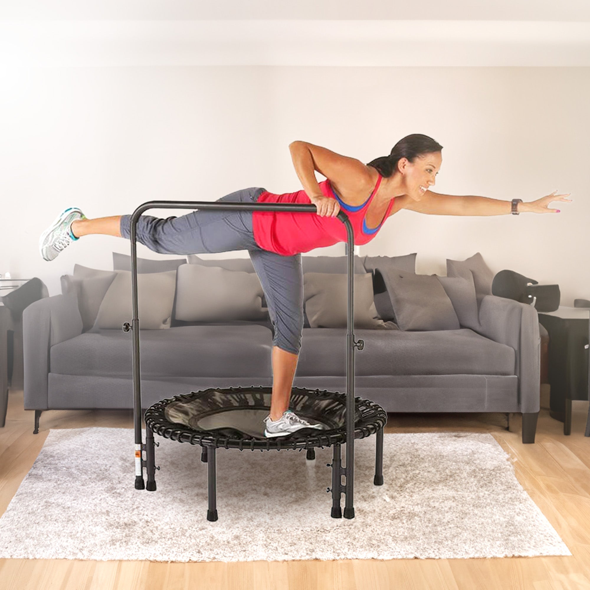JumpSport Handle Bar Accessory for 39" Straight Leg Fitness Trampolines, Black - VMInnovations