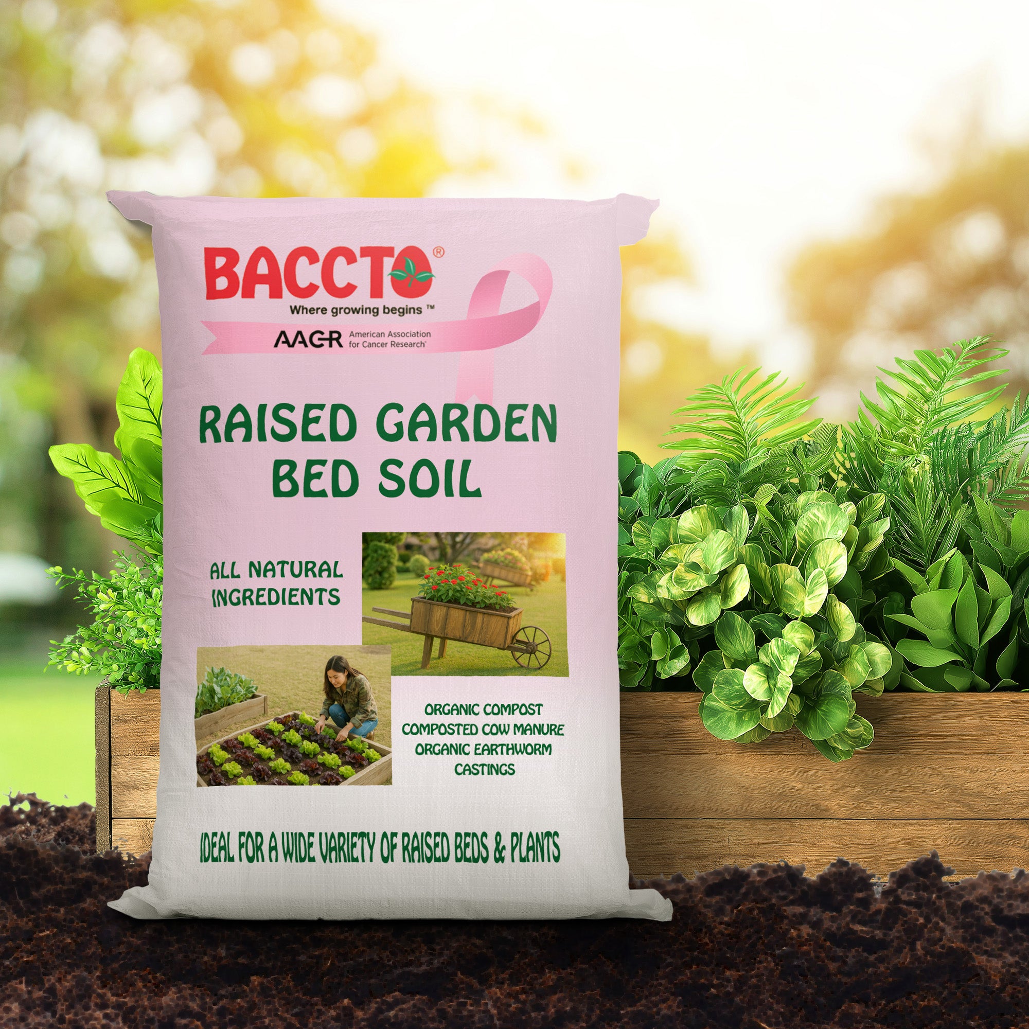 Michigan Peat Company BACCTO Raised Bed Soil for All Plants, 1.5 Cu Ft, 6 Pack