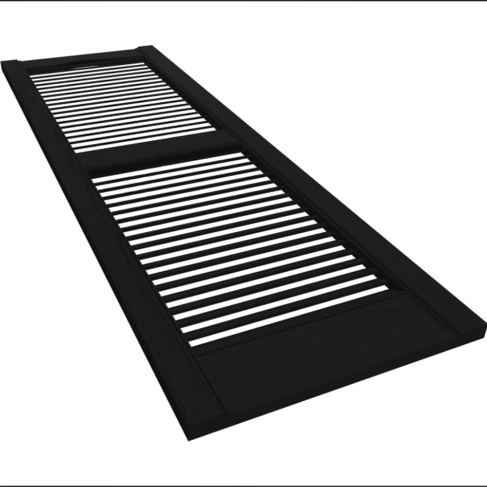 Plastic Development Group 14"x71" Exterior Vinyl Louvered Shutters, Black, 2 Pk - VMInnovations
