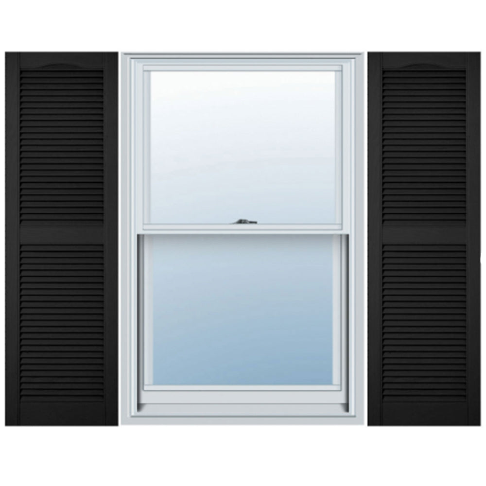 Plastic Development Group 14"x71" Exterior Vinyl Louvered Shutters, Black, 2 Pk - VMInnovations