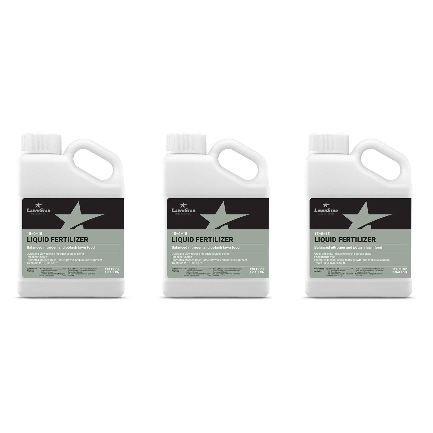 LawnStar Phosphorous-Free Liquid Plant Lawn Garden Fertilizer, 1 Gallon (3 Pk)