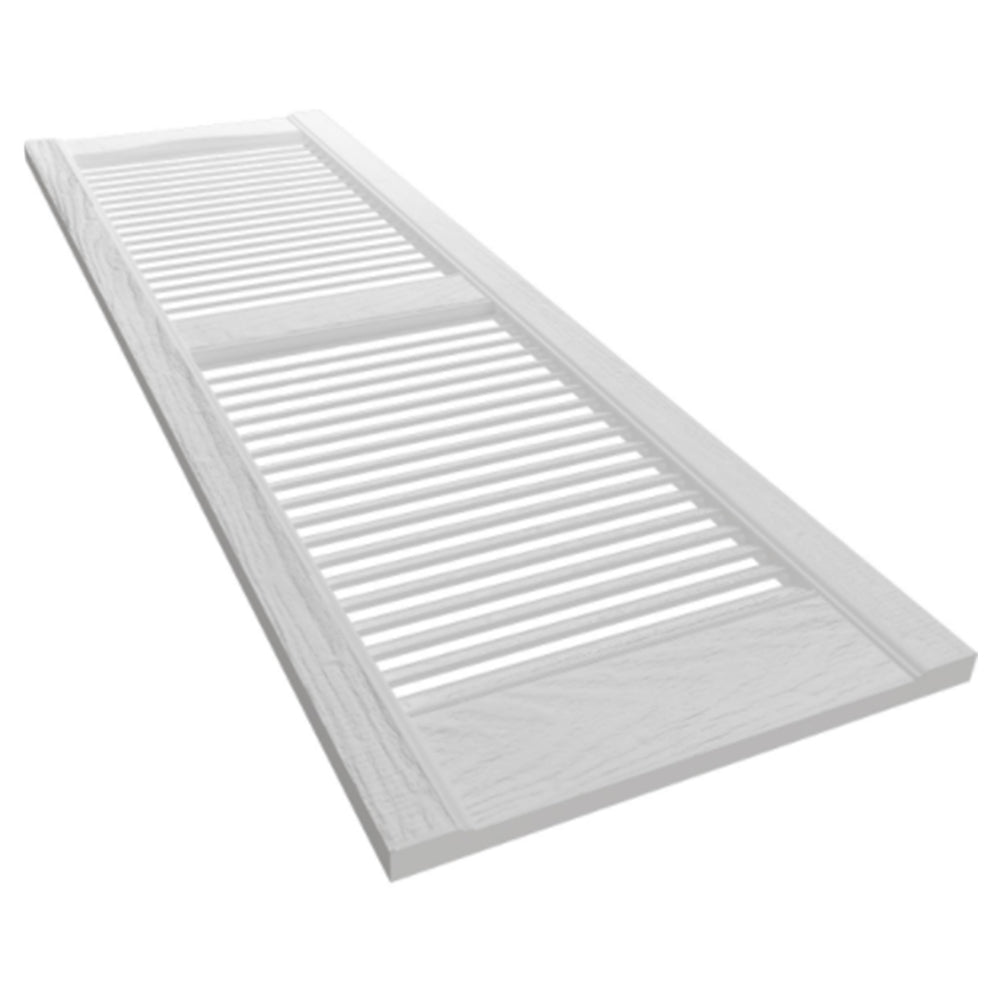 Plastic Development Group 14 x 63 Inch Exterior Vinyl Louvered Shutters, White - VMInnovations