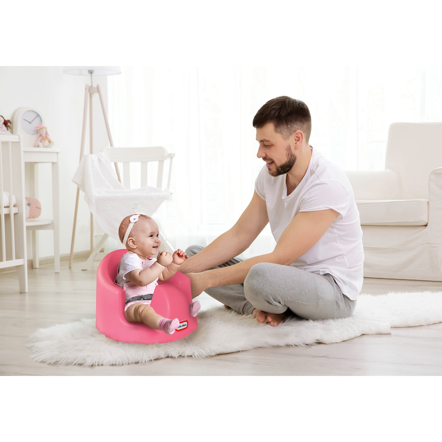 Little Tikes My First Seat Infant Toddler Foam Floor Support Baby Chair, Pink