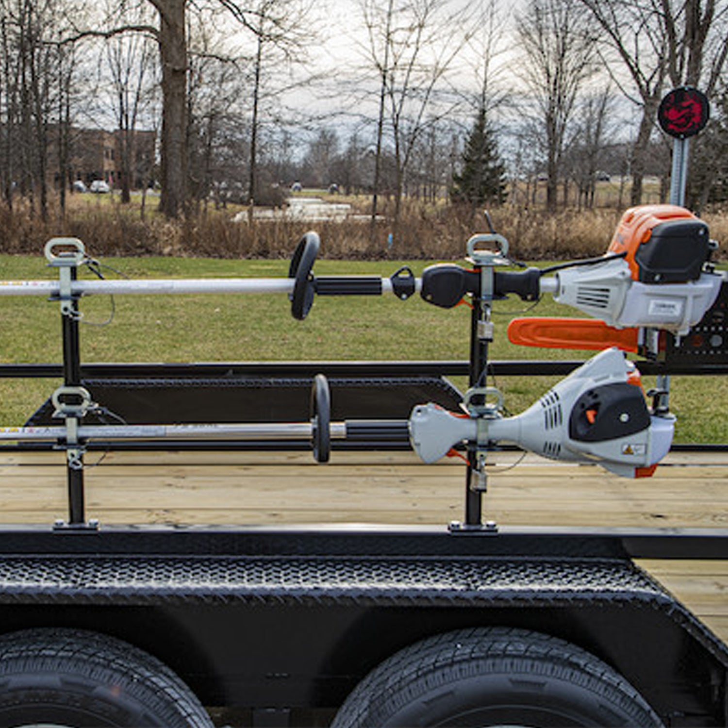 Buyers LT18 Steel Lockable Landscaping Trailer Weed Eater Trimmer Rack w/ Locks