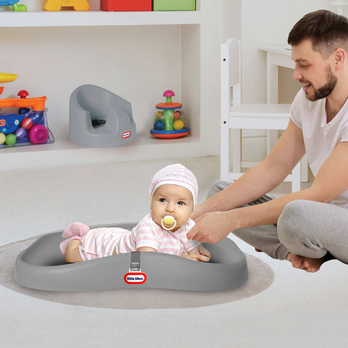 Little Tikes Deluxe 2-In-1 Baby Infant Soft Foam Changing Pad and Play Mat, Gray - VMInnovations