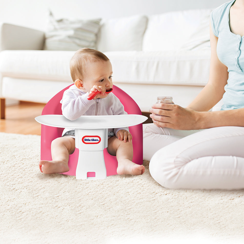 Little Tikes My First Seat Infant Foam Floor Chair with Feed and Play Tray, Pink (Refurbished)