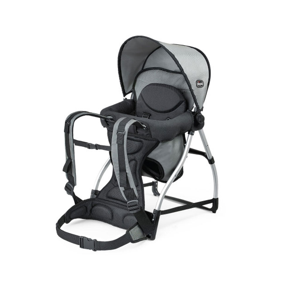 Chicco Backpack Baby Carrier with Canopy and Shoulder Strap, Gray (Open Box)