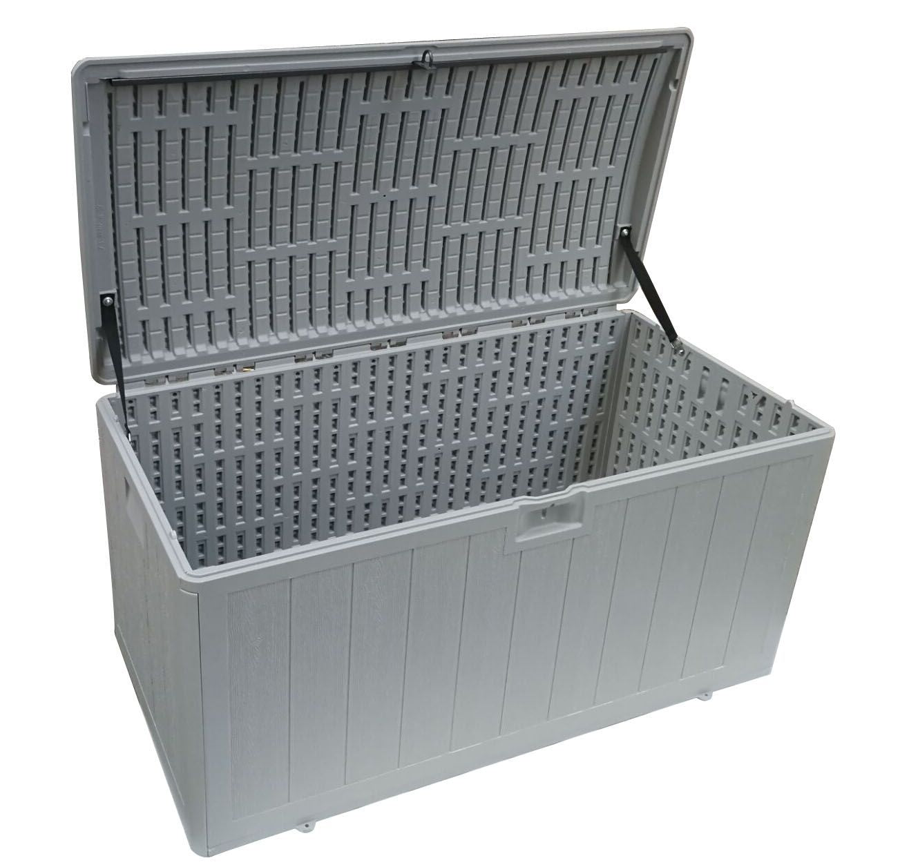Plastic Development Group 73 Gallon Resin Storage Deck Box, Driftwood (Open Box) - VMInnovations