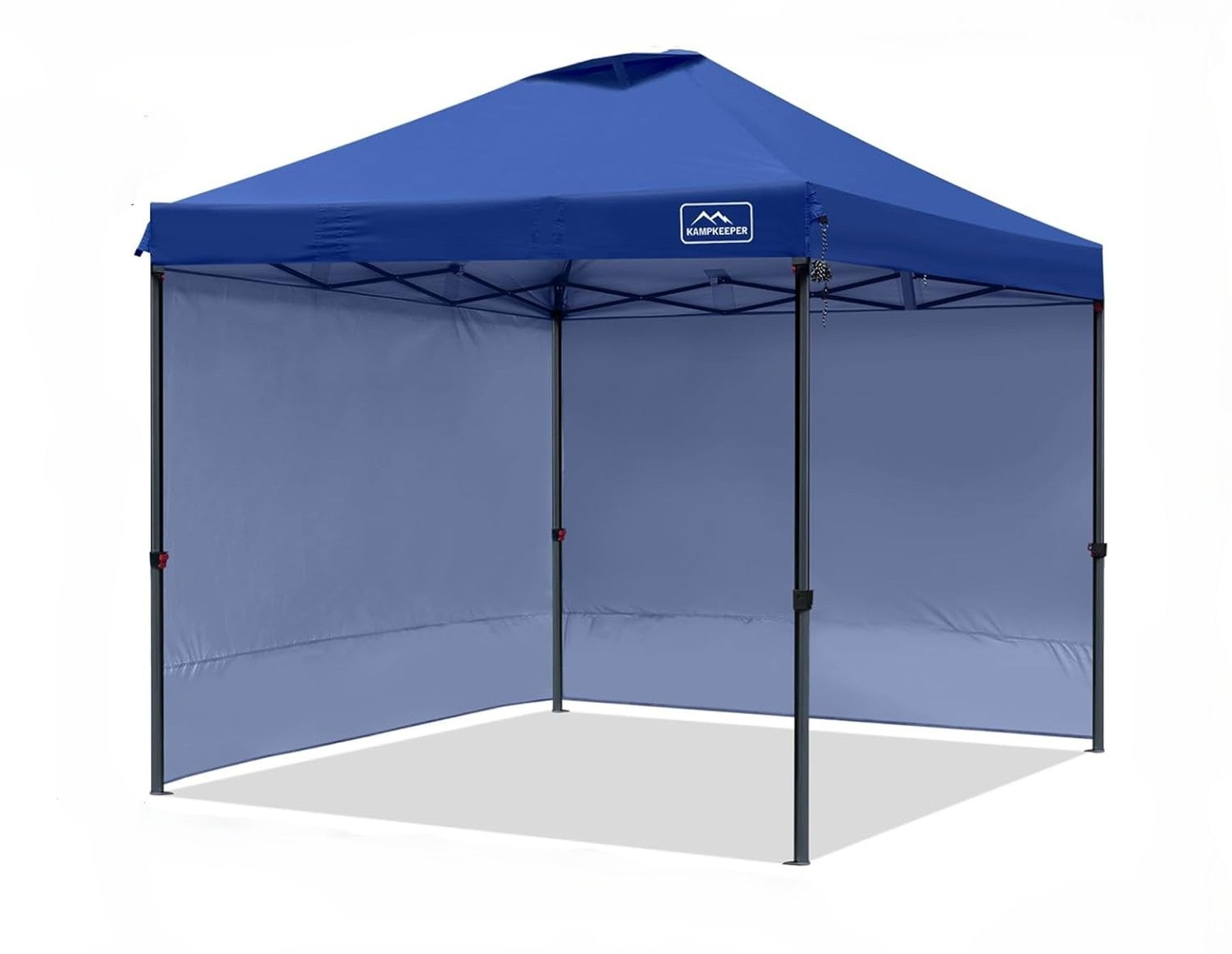 KAMPKEEPER 10x10 Pop Up Canopy Tent with 2 Sidewalls, Navy Blue (Open Box)