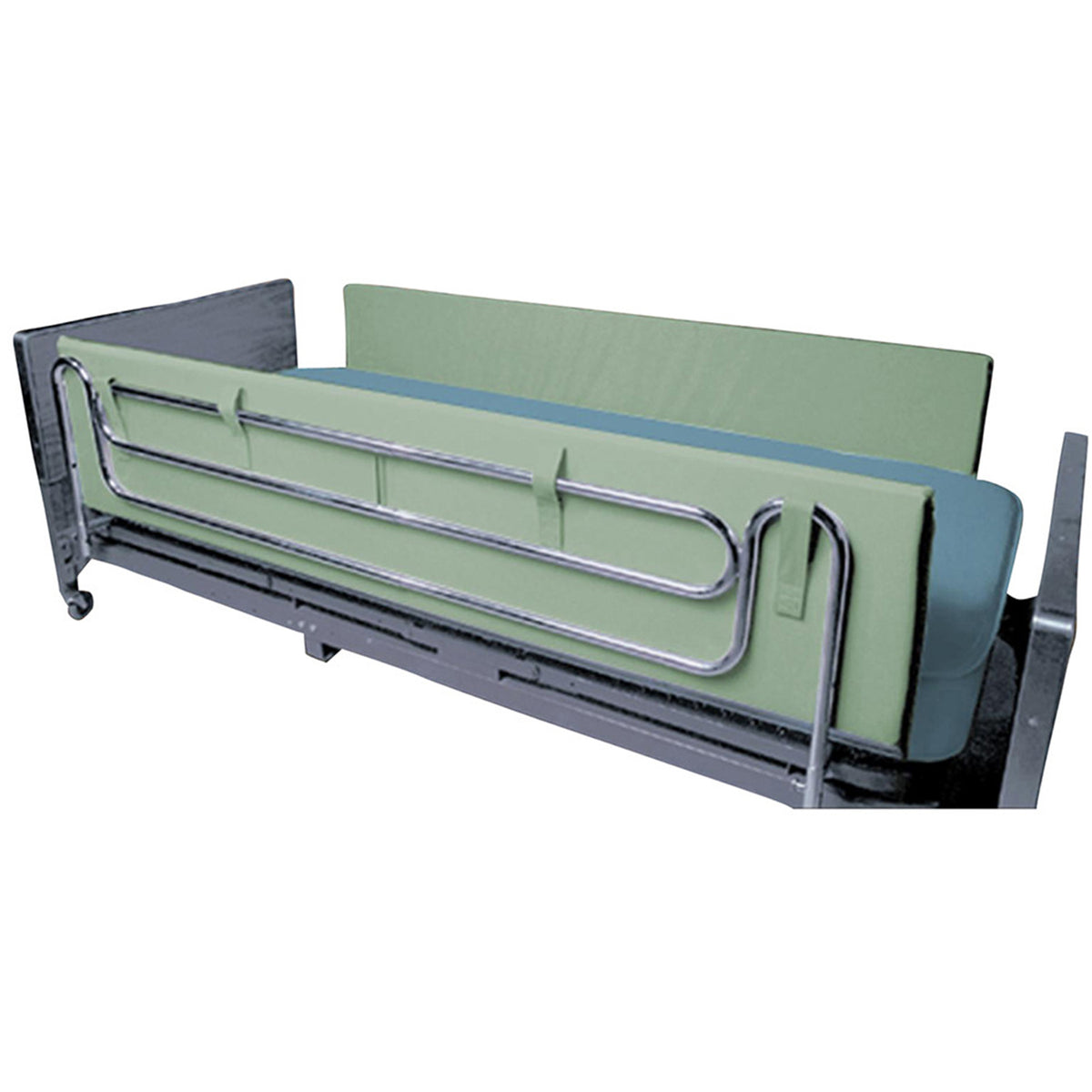 Drive Medical 72 Inch Hospital Bed Foam Guard Side Rail Bumper Pad Set, Green - VMInnovations