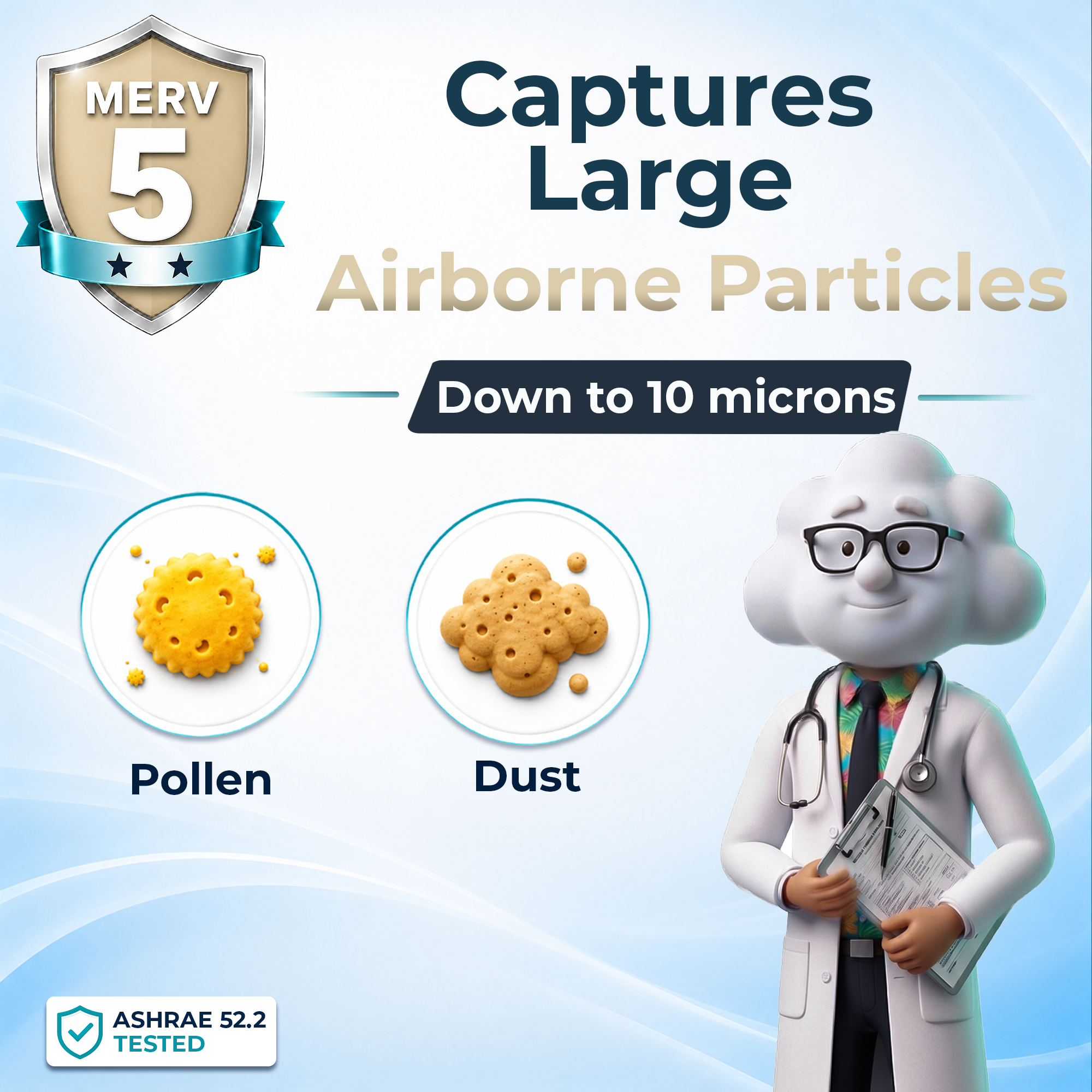 Cabana Air Filters 6 Pk HVAC Furnace Air Filters, MERV 5, 20 x 20 x 1 (Open Box)