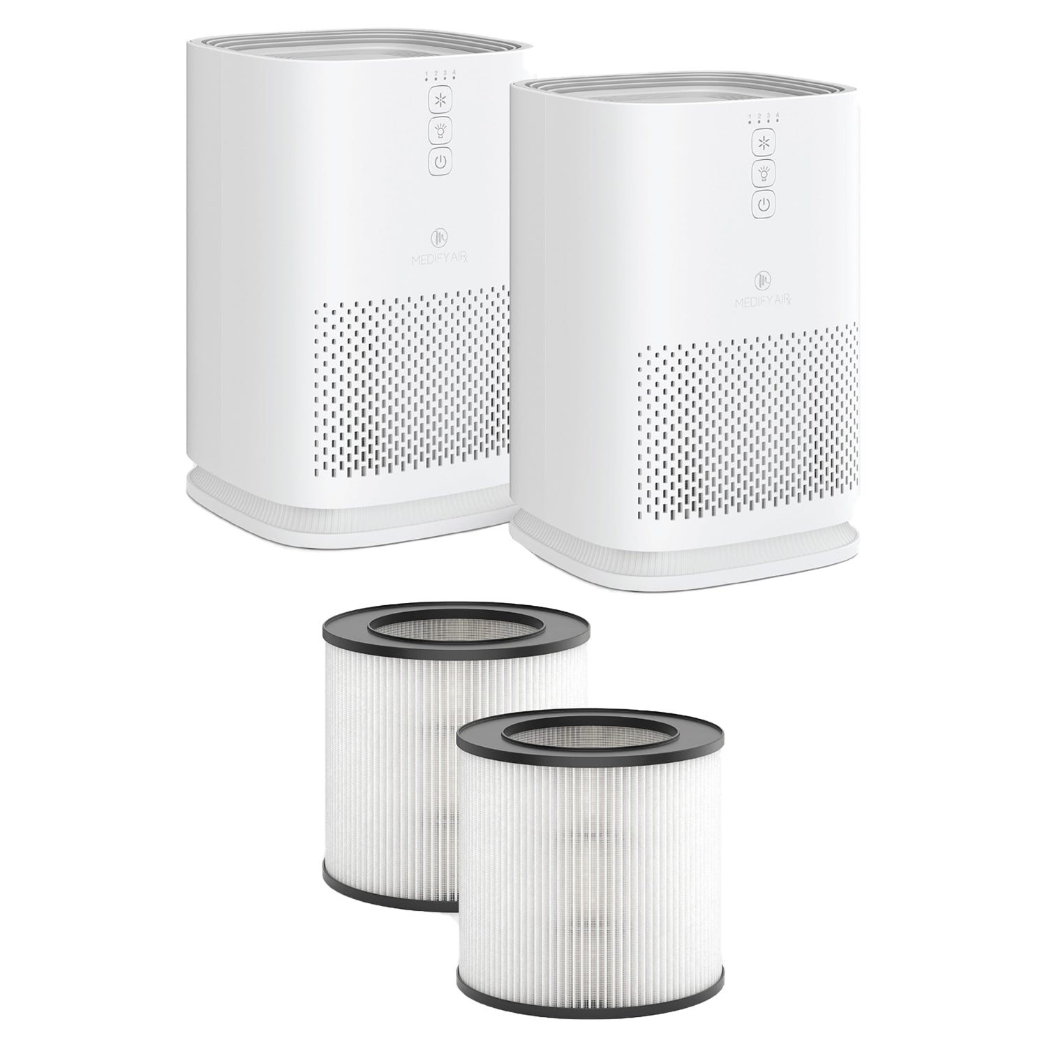 Medify Air MA-14 Tabletop Air Purifier (2 Pack) w/ Replacement Filters (2 Pack)