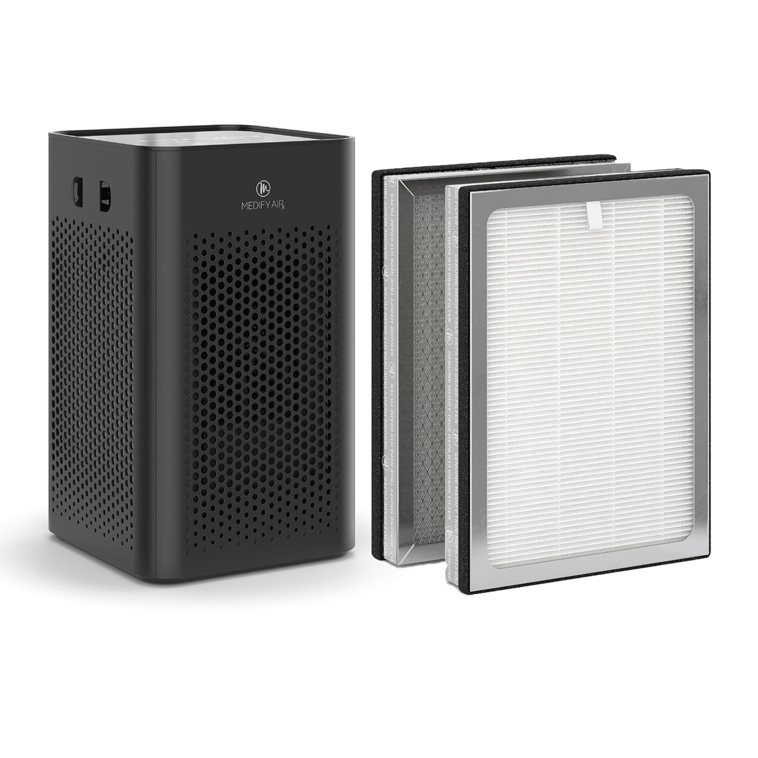 Medify Air Table Top Air Purifier, Black and HEPA Replacement Filters (2 Pack) - VMInnovations