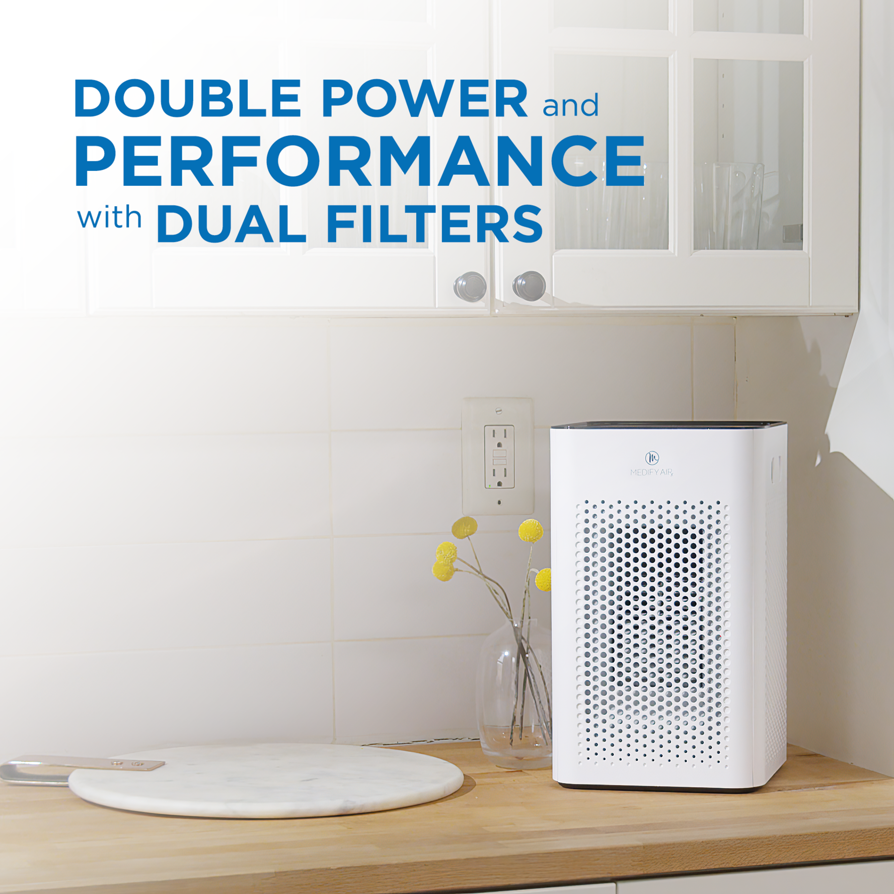 Medify Air Medical Grade HEPA Table Top Air Purifier, Silver (2 Pack)(Open Box)