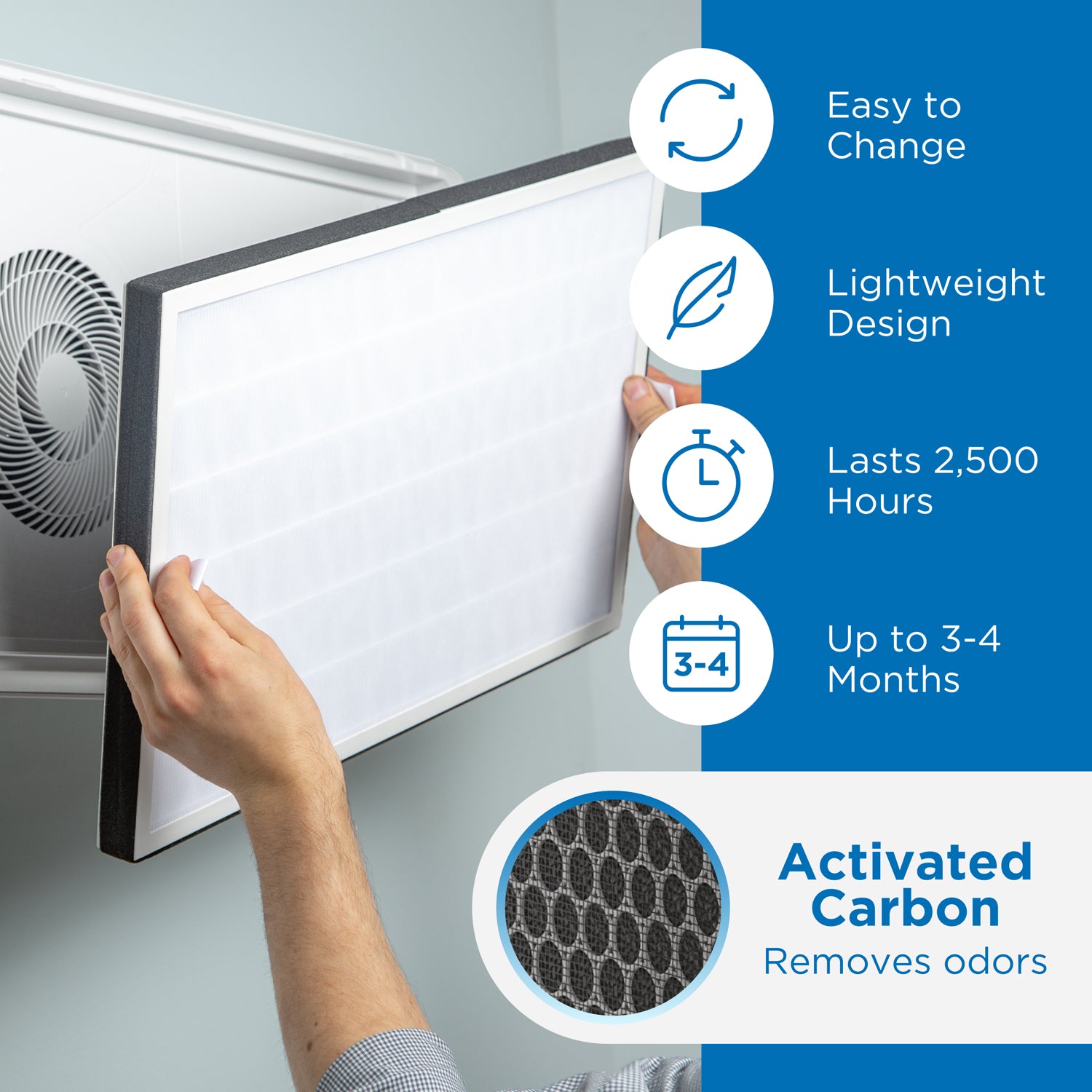 Medify Air HEPA Wall Mounted Air Purifier Bundle w/ Replacement Filter (1 Pack)