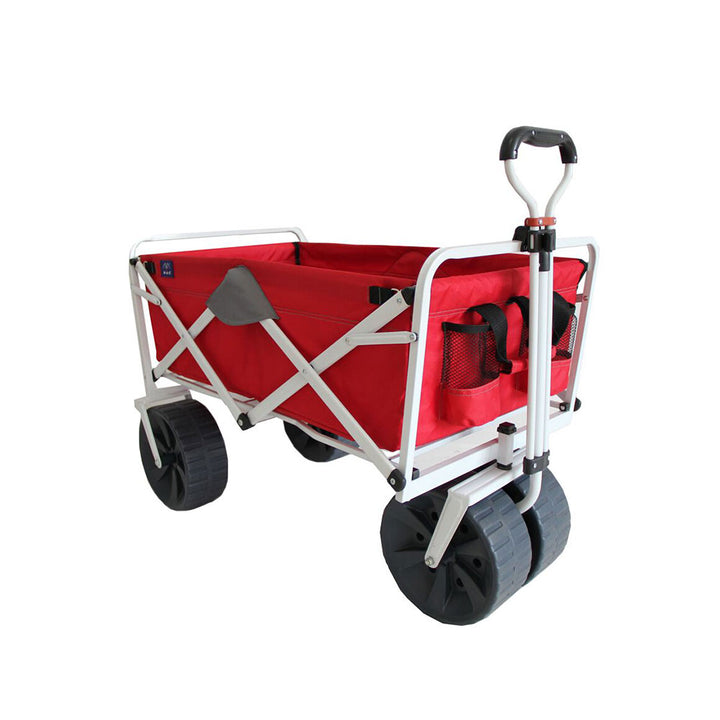 Mac Sports Collapsible Folding All Terrain Outdoor Beach Utility Wagon Cart, Red - VMInnovations