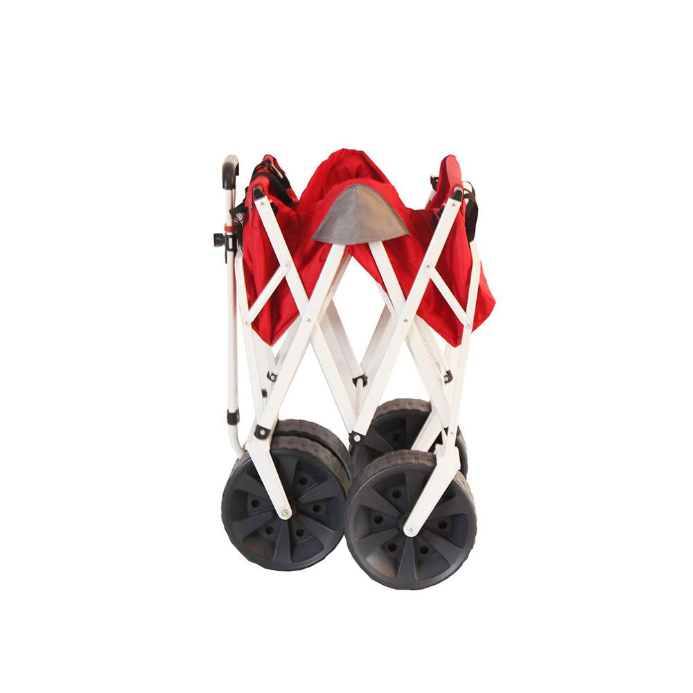 Mac Sports Collapsible Folding All Terrain Outdoor Beach Utility Wagon Cart, Red - VMInnovations