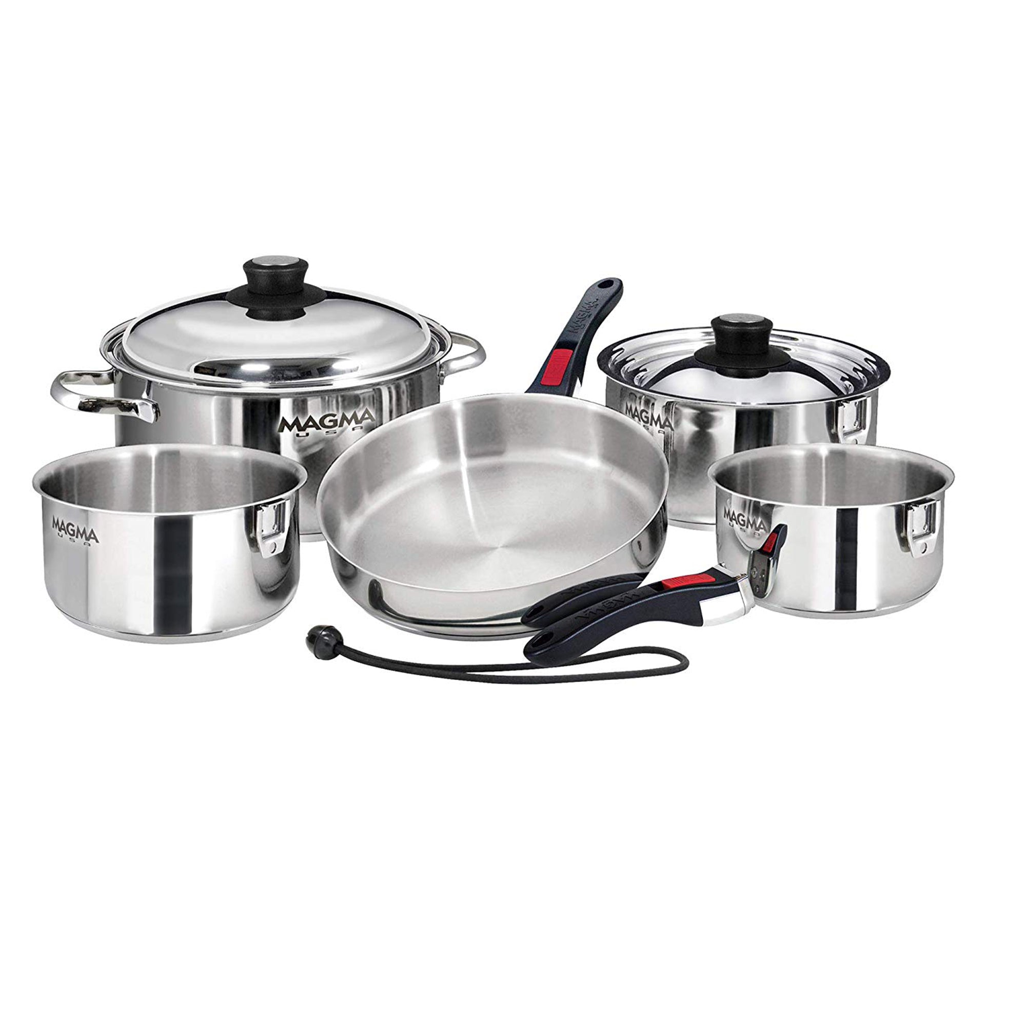 Magma Products 10 Piece Milled Flat Stainless Steel Kitchen Cookware (Open Box)