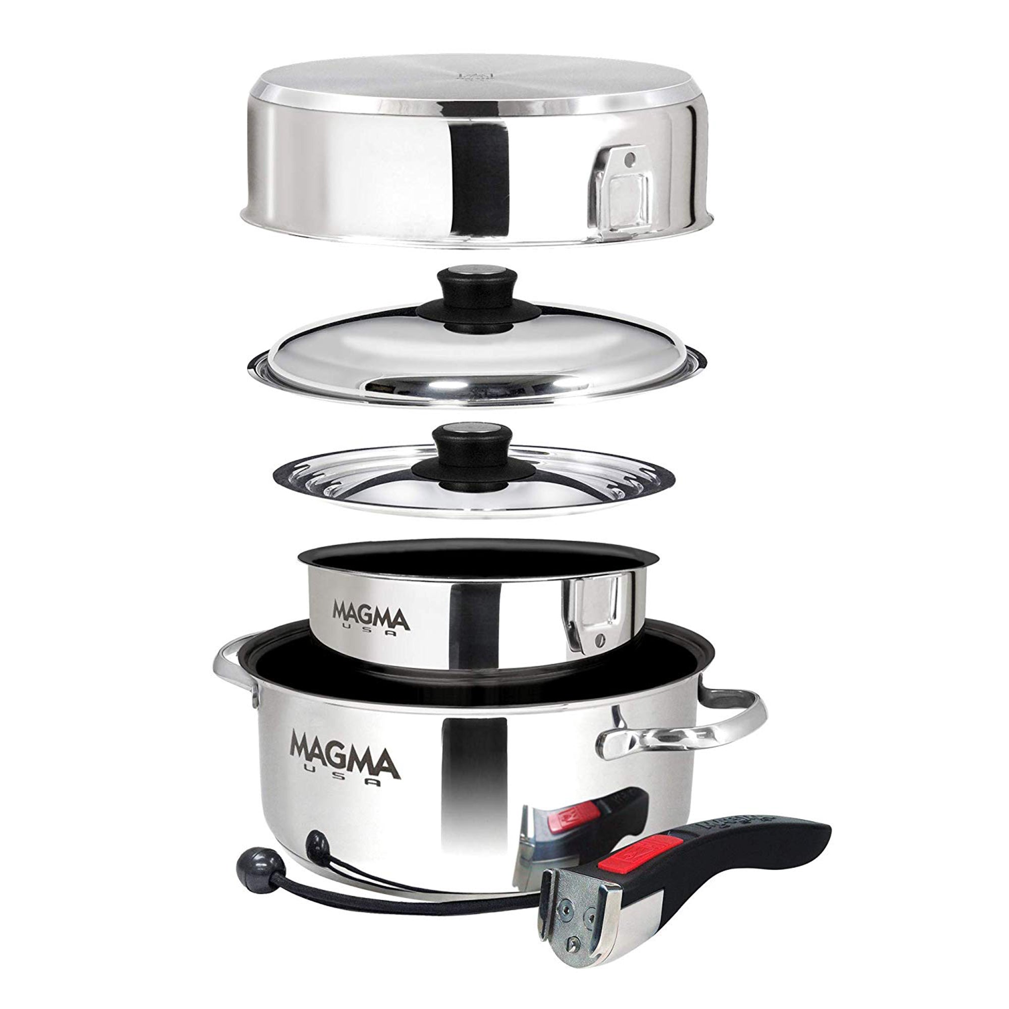 Magma Products 7 Pc Stainless Steel Non Stick Oven Safe Cookware Set (For Parts)
