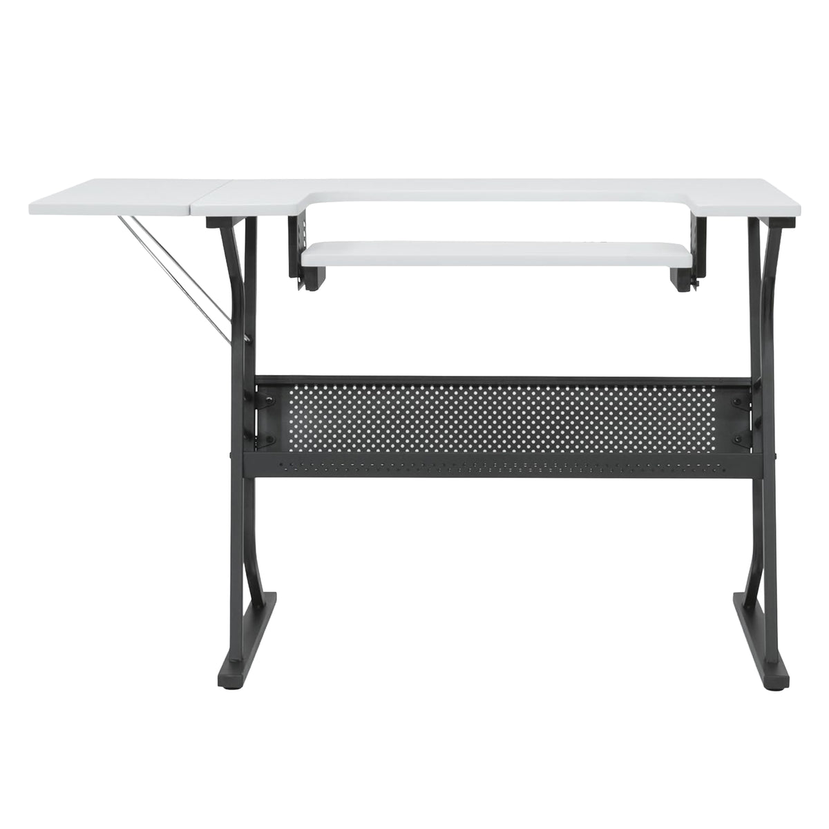 Sew Ready Eclipse Hobby Sewing Table with Storage Drawer and Shelves, Black