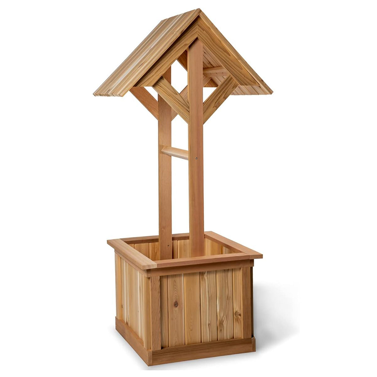 All Things Cedar Outdoor Wishing Well Planter Box for Flowers & Plants(Open Box) - VMInnovations