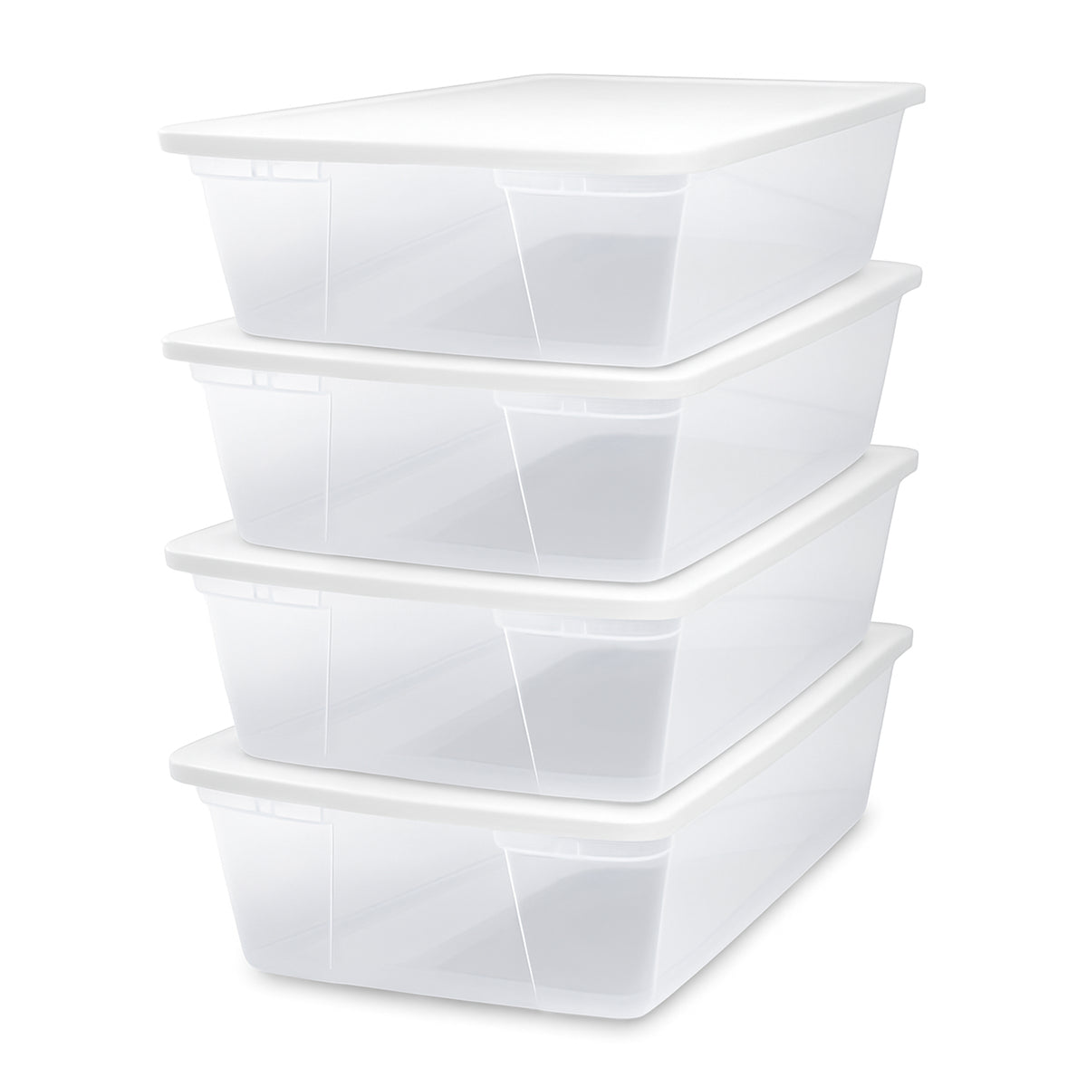 Homz Snaplock 41 Qt Stackable Plastic Storage Container w/Latching Lid (4 Pack)