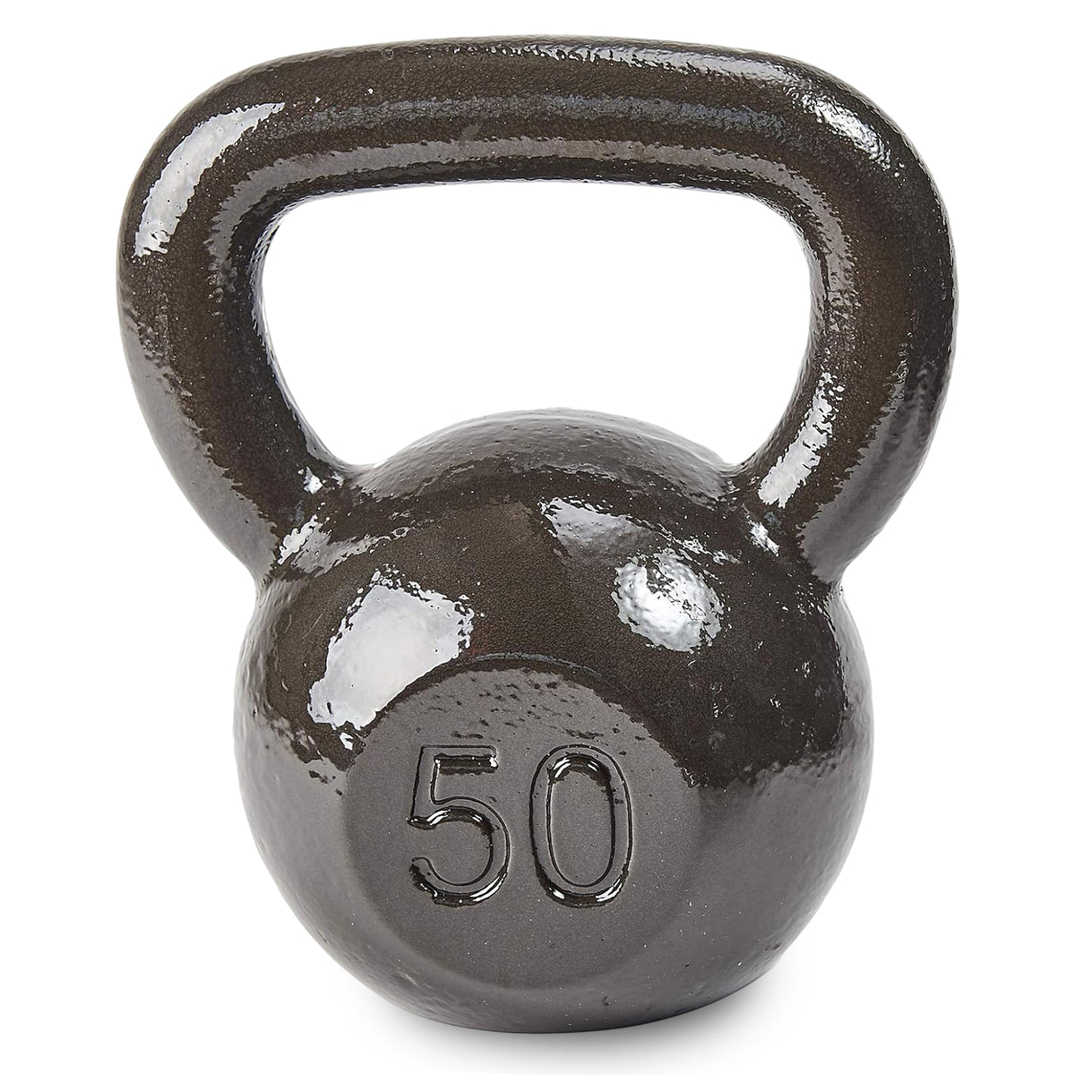 BalanceFrom Cast Iron Kettlebell for Home Gym Strength Training, 50 Lb, Grey