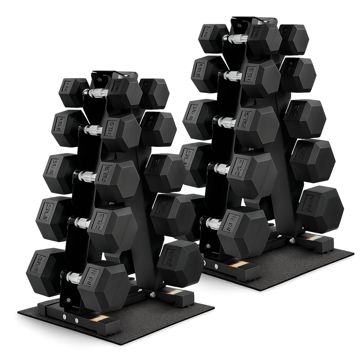 BalanceFrom Signature Alloy Steel 150 lb Rubber Encased Hex Dumbbell Set, Black (For Parts)