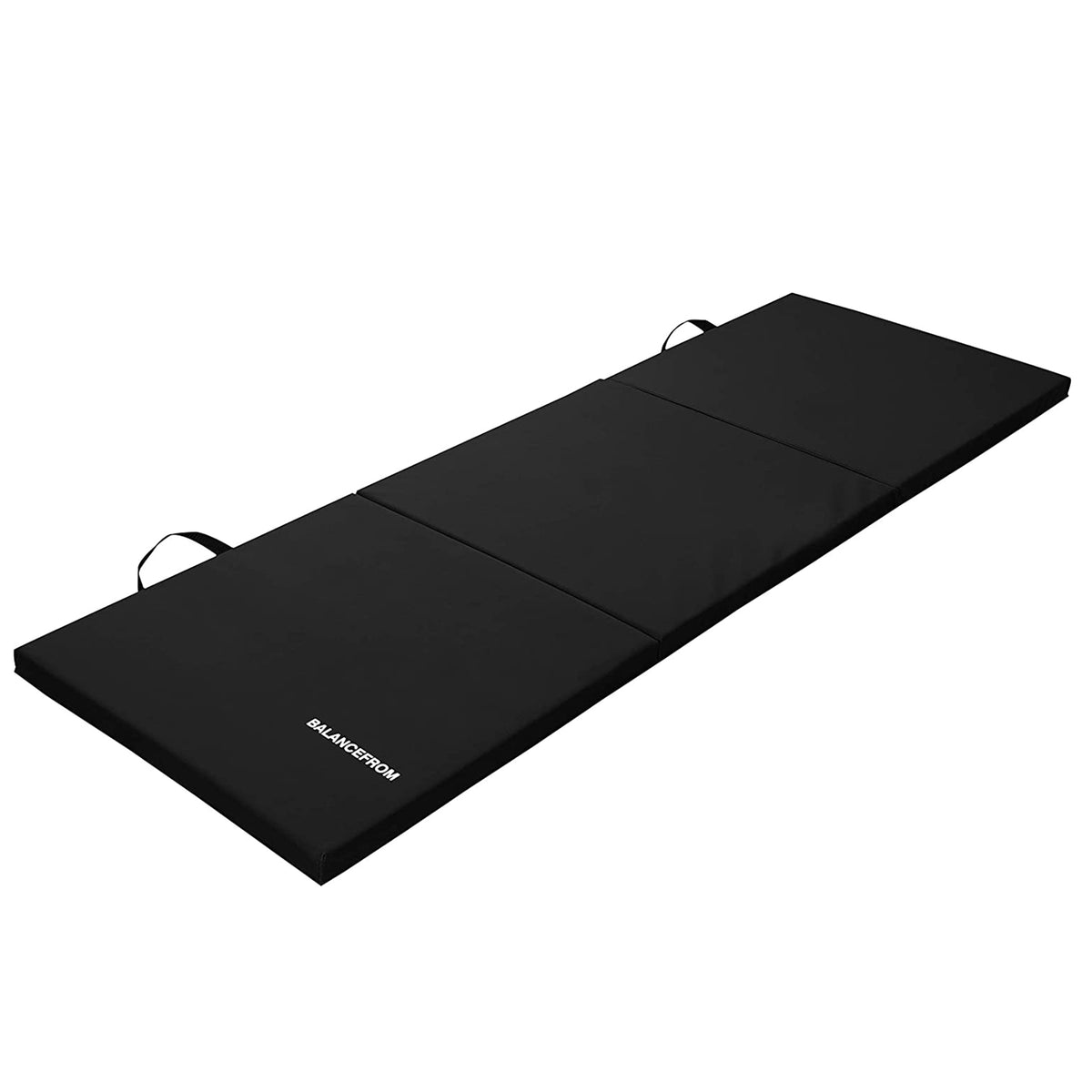BalanceFrom Fitness GoGym 6'x2'x1.5" Folding 3 Panel Exercise Gym Mat, Black