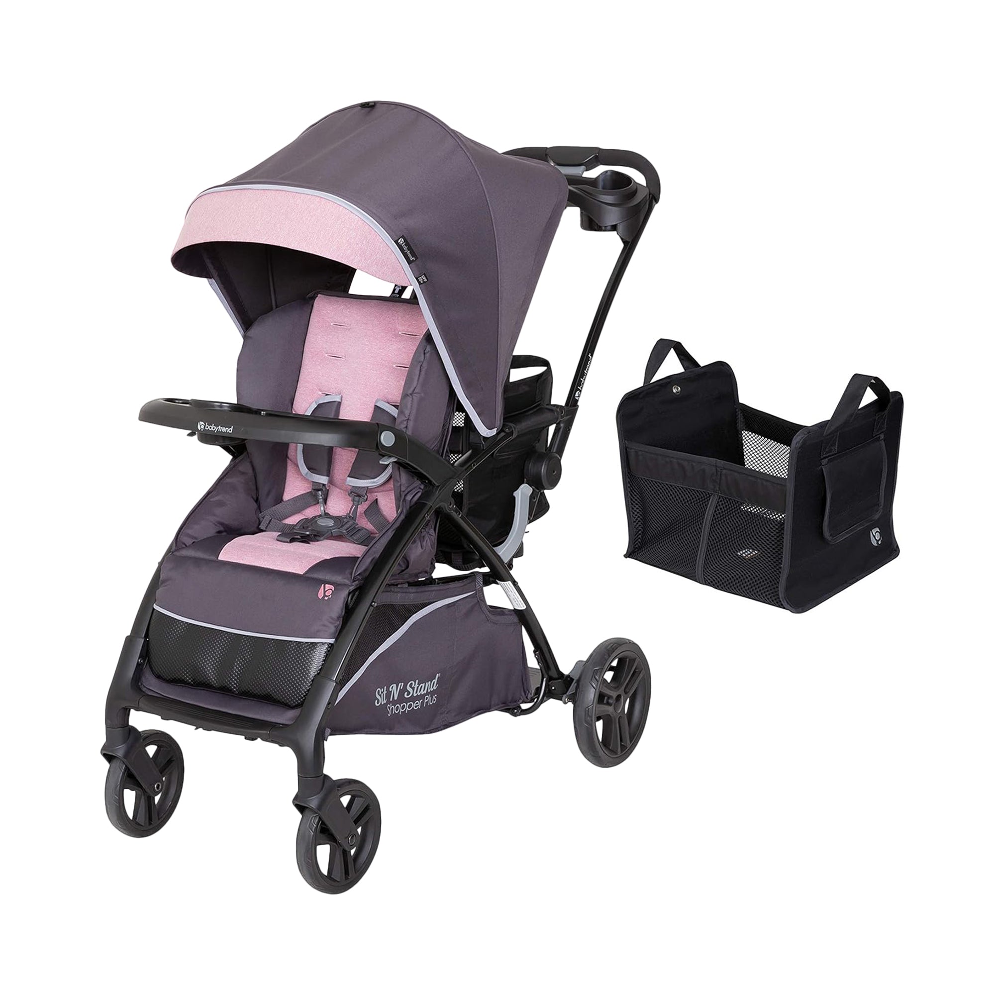 Baby Trend Sit N' Stand 5-n-1 Shopper Plus Stroller, Canopy & Bench Tote, Cassis - VMInnovations