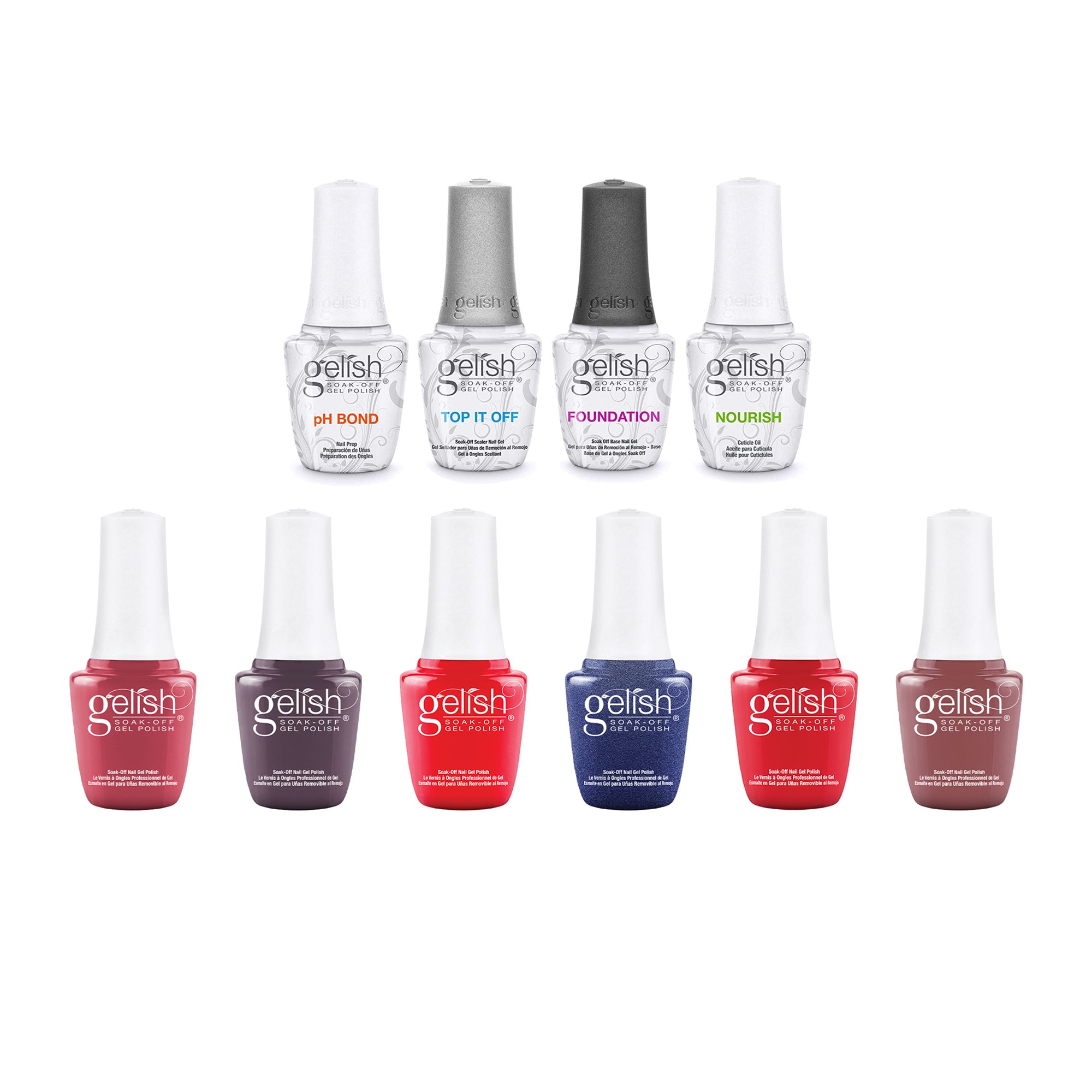 Gelish 15 mL Soak Off Gel Nail Polish Kit & 9 mL Soak Off Gel Nail Polish Set - VMInnovations