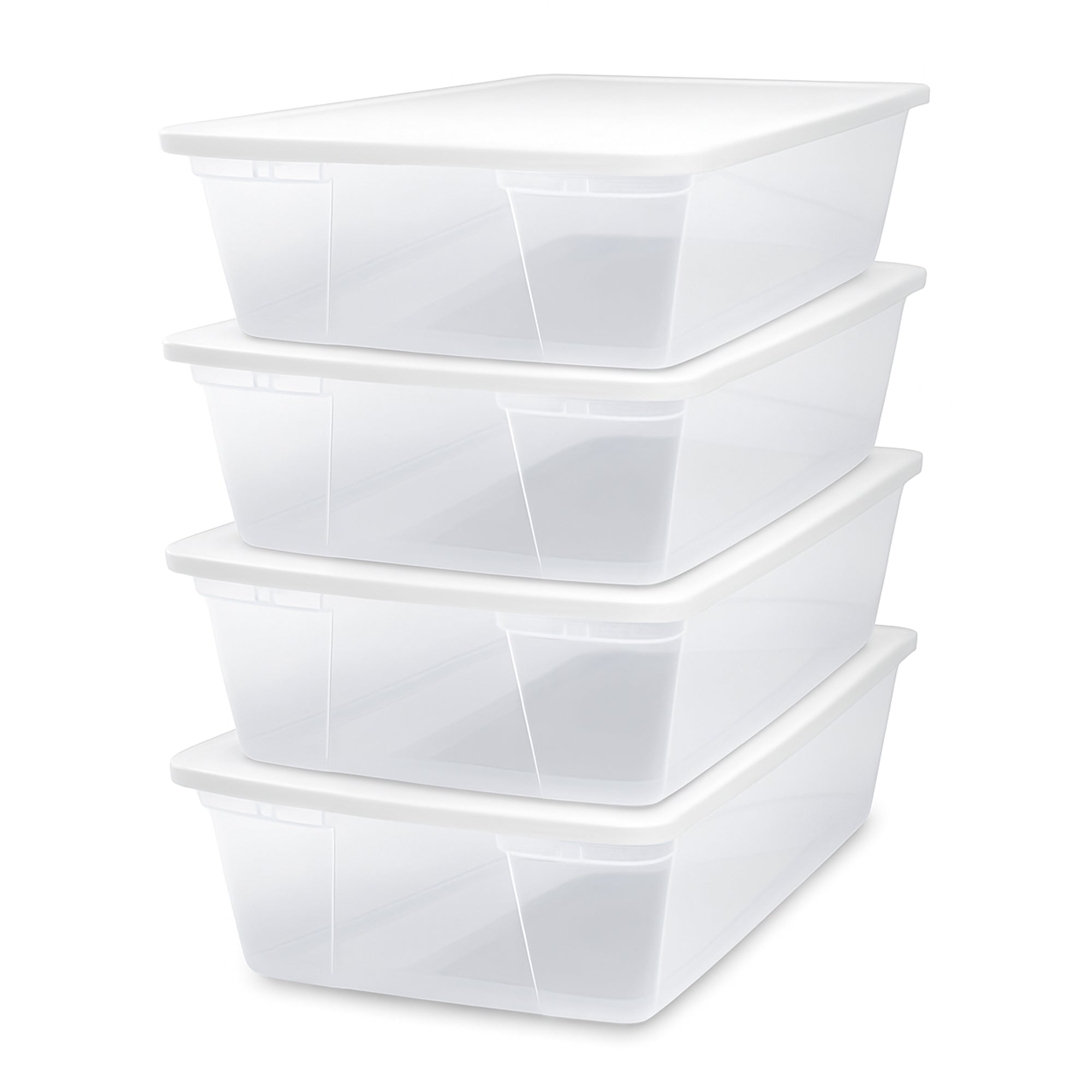 Homz Snaplock 41 Qt Stackable Plastic Storage Container w/Latching Lid (4 Pack)