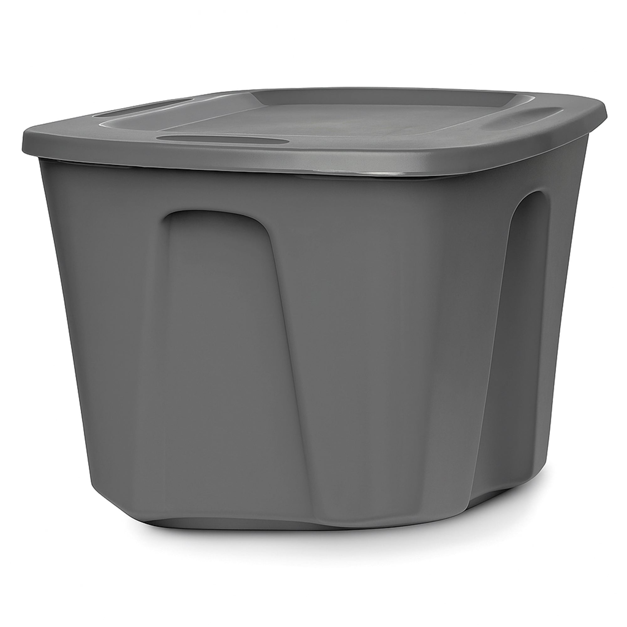 Homz 18-Gallon Stackable Plastic Storage Tote Box Container w/ Snap-On Lid, Grey