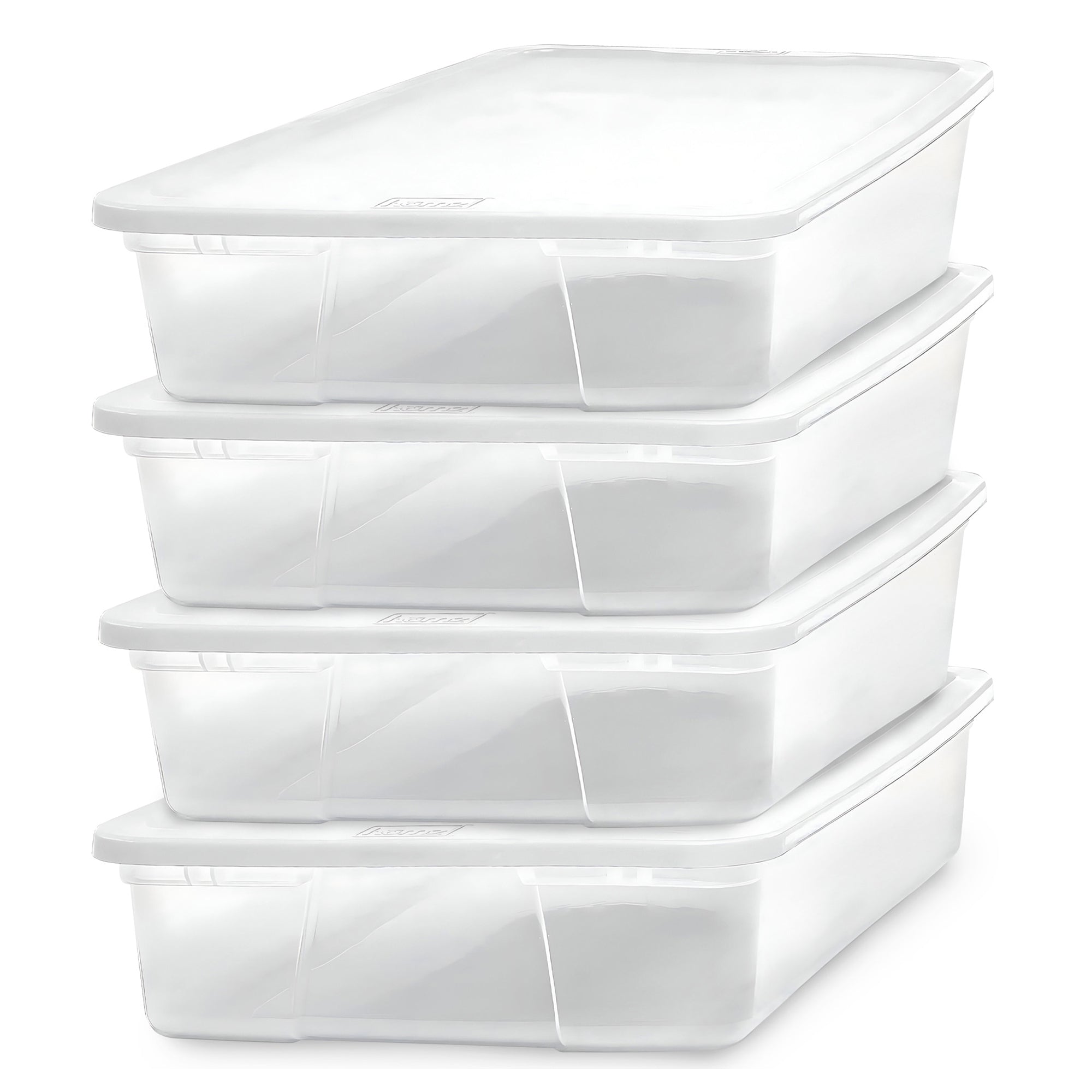 Homz 28 Qt Snaplock Clear Plastic Storage Container Bin with Secure Lid (4 Pack) - VMInnovations