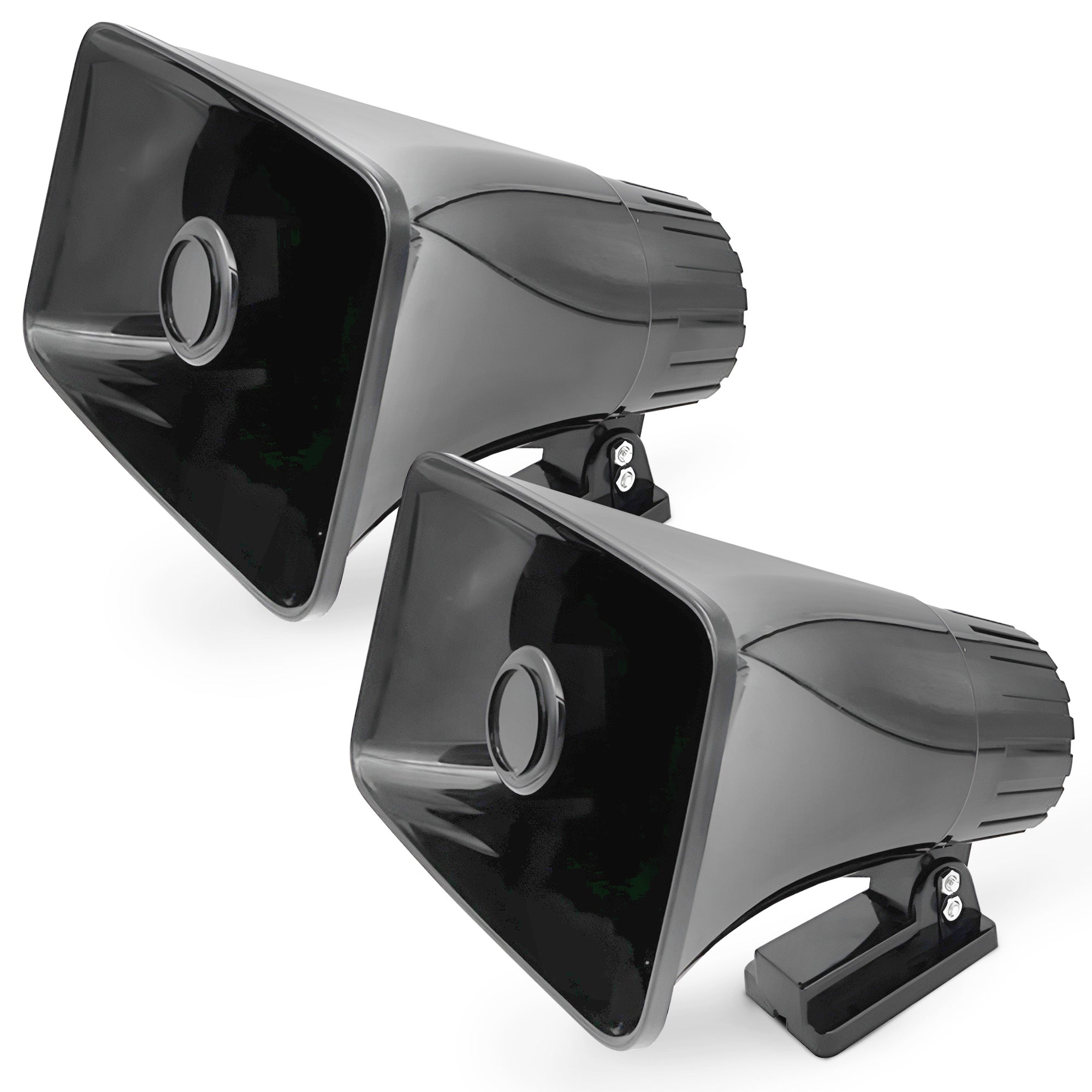 Pyle 8" PA Horn Speaker for Indoor/Outdoor Use, 65W Peak Power, Black, 2 Pack - VMInnovations