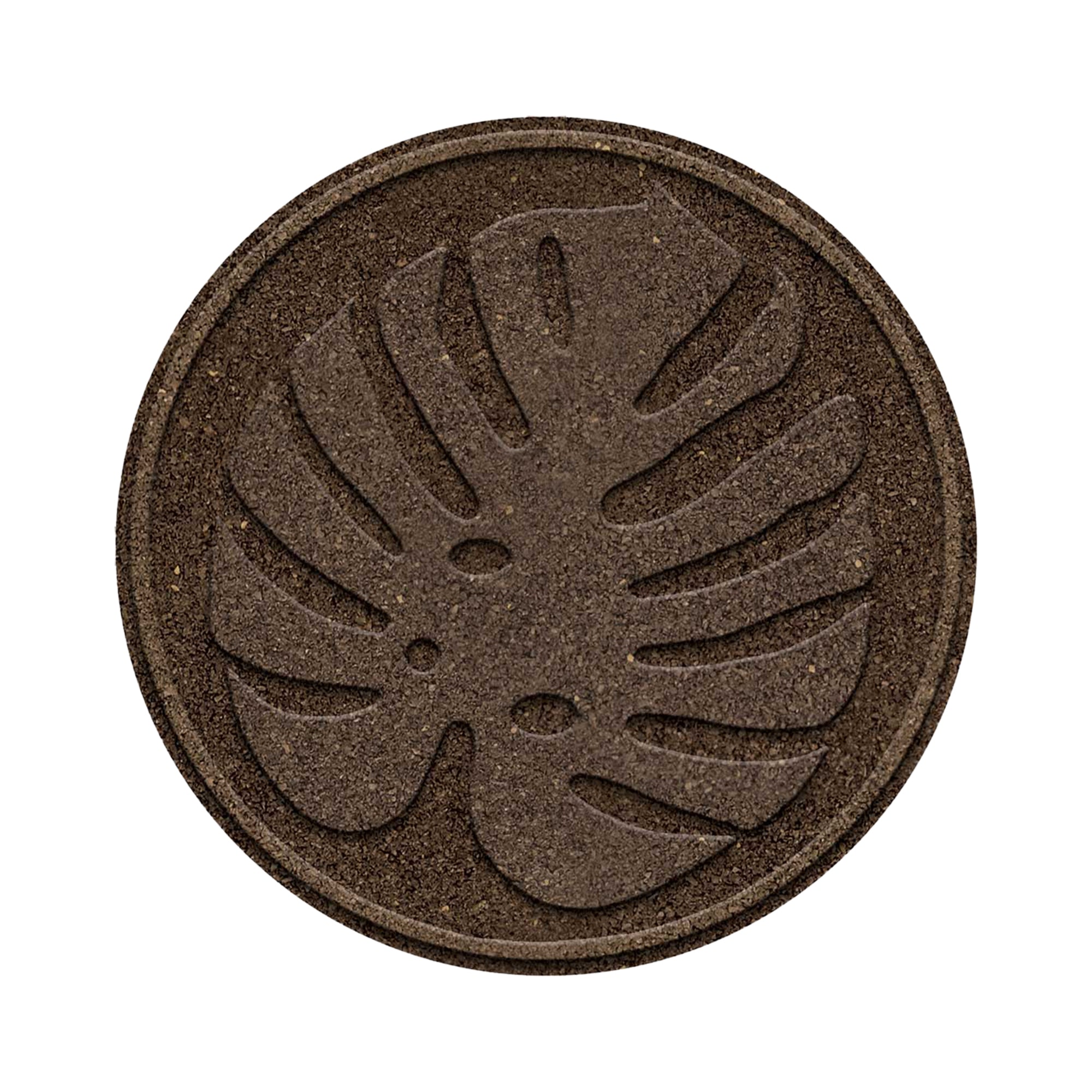 Tierra Verde 4 Pack 18" x 18" Tropical Leaf Decorative Stepping Stones, Brown