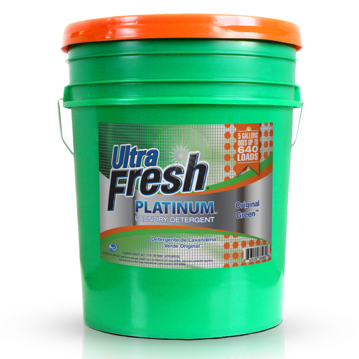 Ultra Fresh 3X Platinum 5 Gal Laundry Detergent, Up to 640 Loads, Original Green
