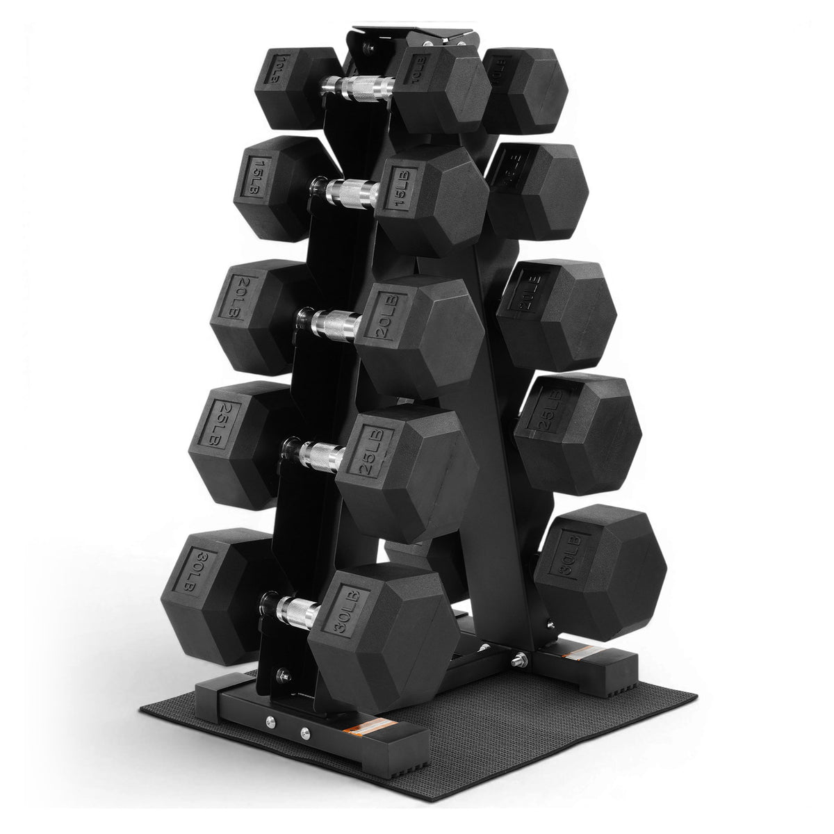 BalanceFrom Dumbbell Weight Set with Storage Rack with Pair of 10, 15, 20, 25, 30 lbs