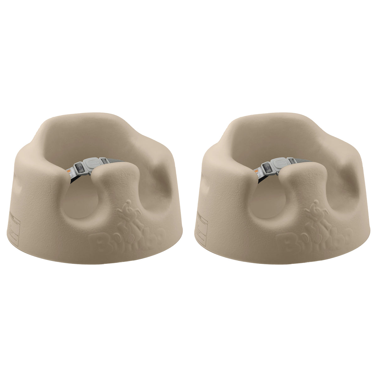 Bumbo Infant Floor Seat Sit Up Chair with Adjustable Harness, Taupe (2 Pack)