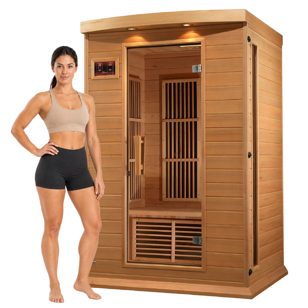 Toulouse 2 Person Infrared Sauna w/Speakers, Canadian Hemlock (Open Box)