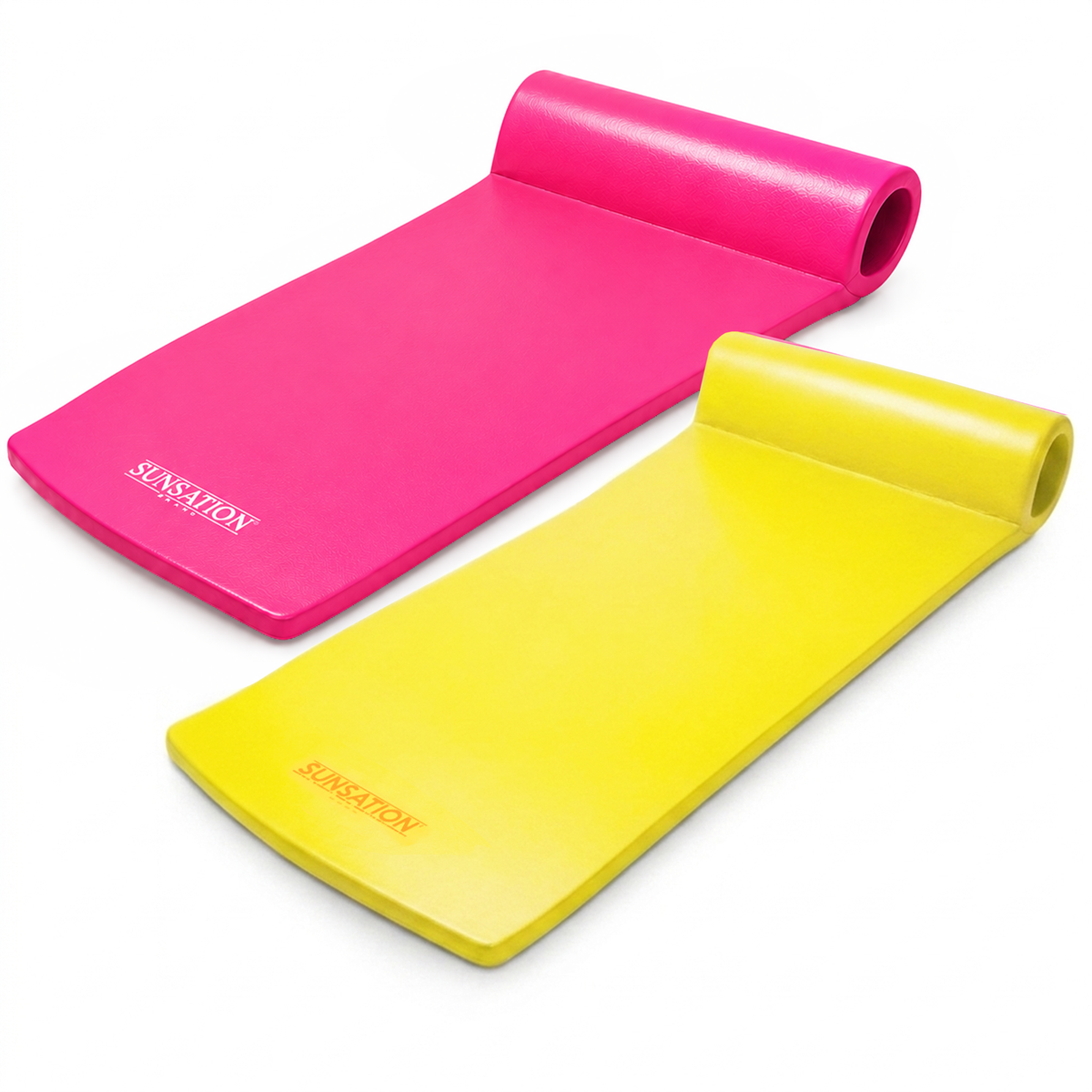 TRC Recreation Super Soft Sunsation Foam Pool Float Loungers, Pink and Yellow