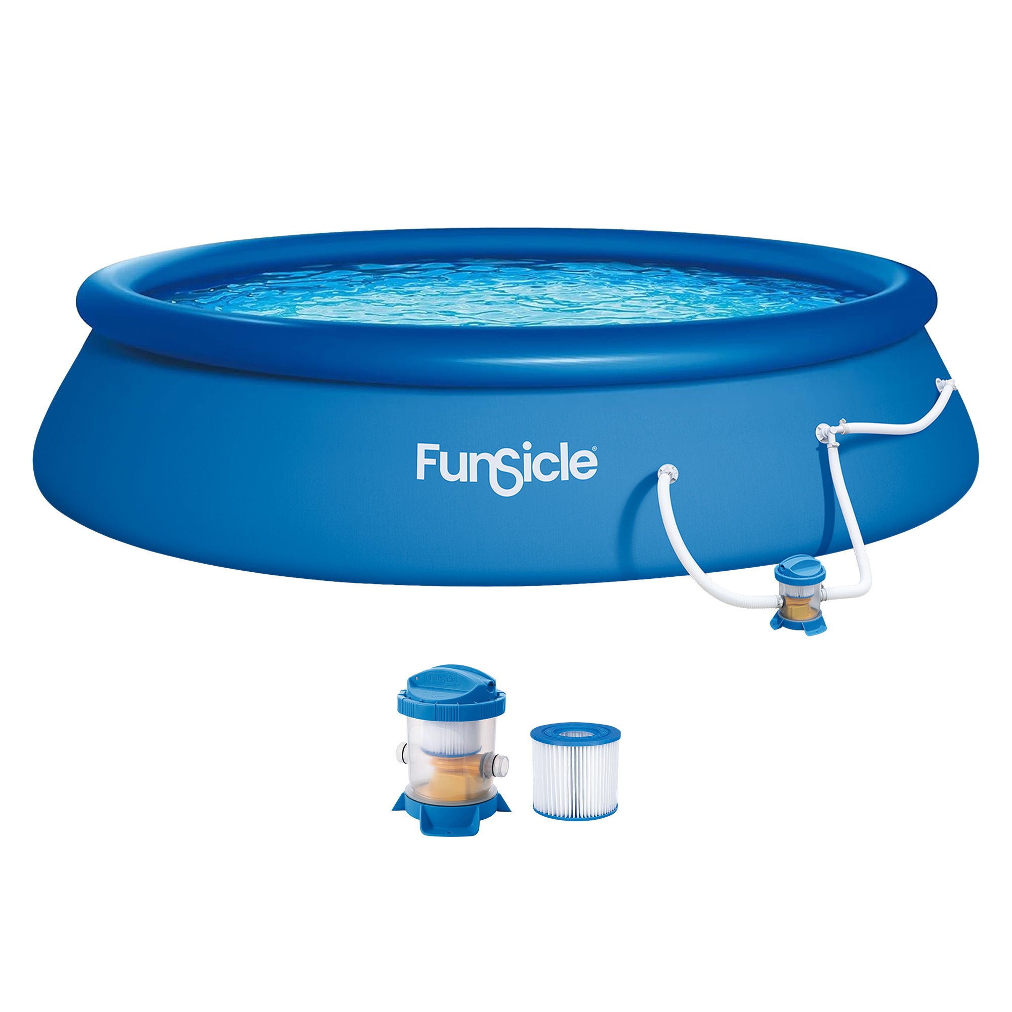 Funsicle QuickSet Inflatable Ring Top Outdoor Above Ground Pool w/Pump(Open Box) - VMInnovations