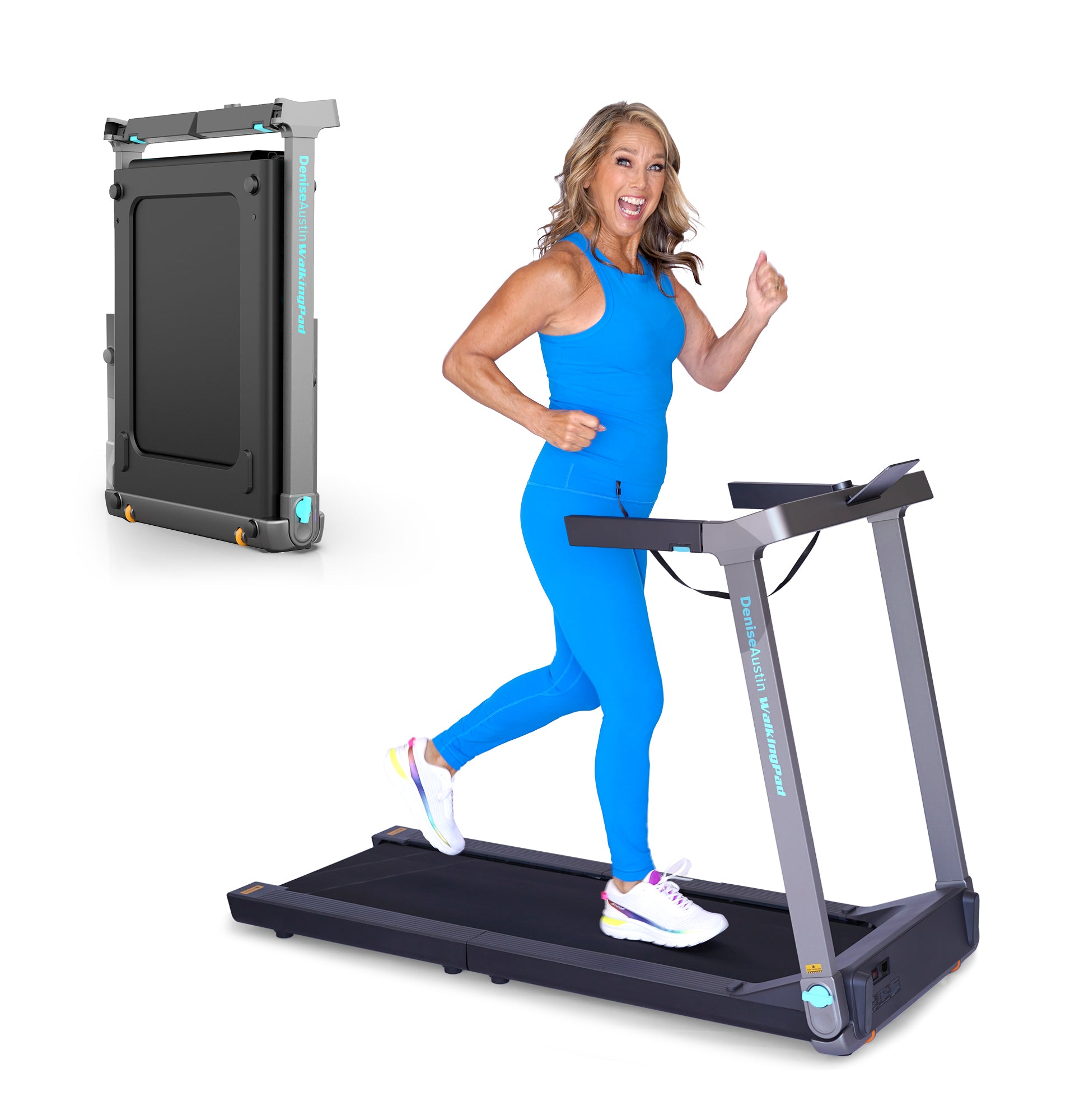 Denise Austin Foldable Treadmill for Small Spaces, 56.6"x29.3"x39.5" (Open Box) - VMInnovations