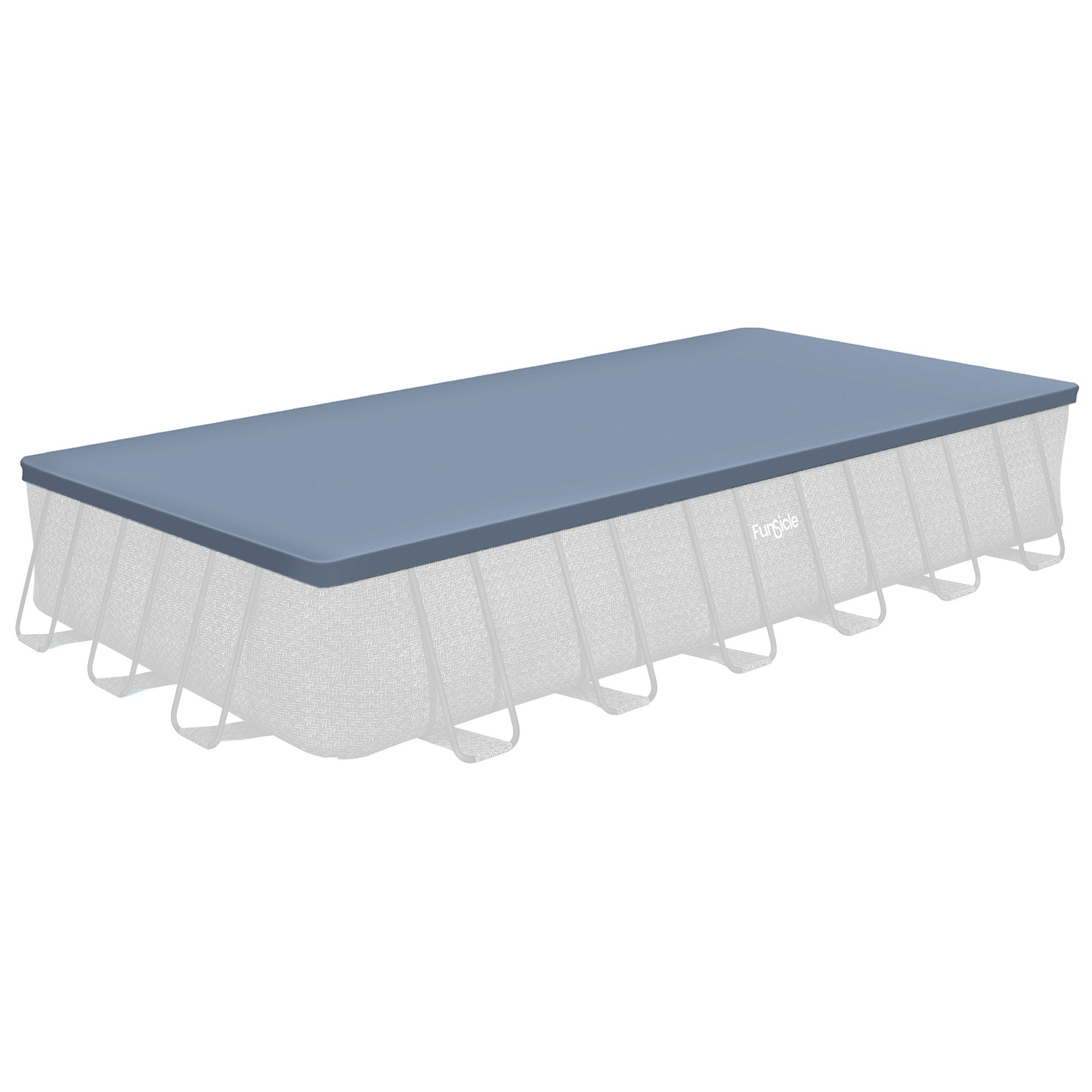 Funsicle 24’ Durable Rectangular Pool Cover for Oasis and Activity Pools, Gray
