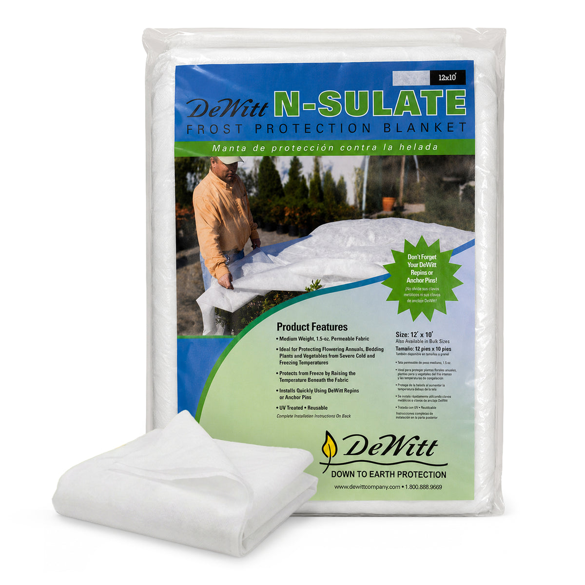 DeWitt 10x12 Feet N-Sulate Frost Protection Reusable Cover for Plants & Trees